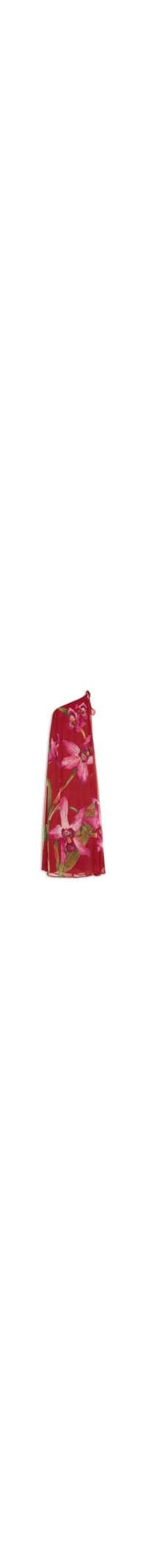 Vestido Ombro Só Floral Orquídea - Vermelho