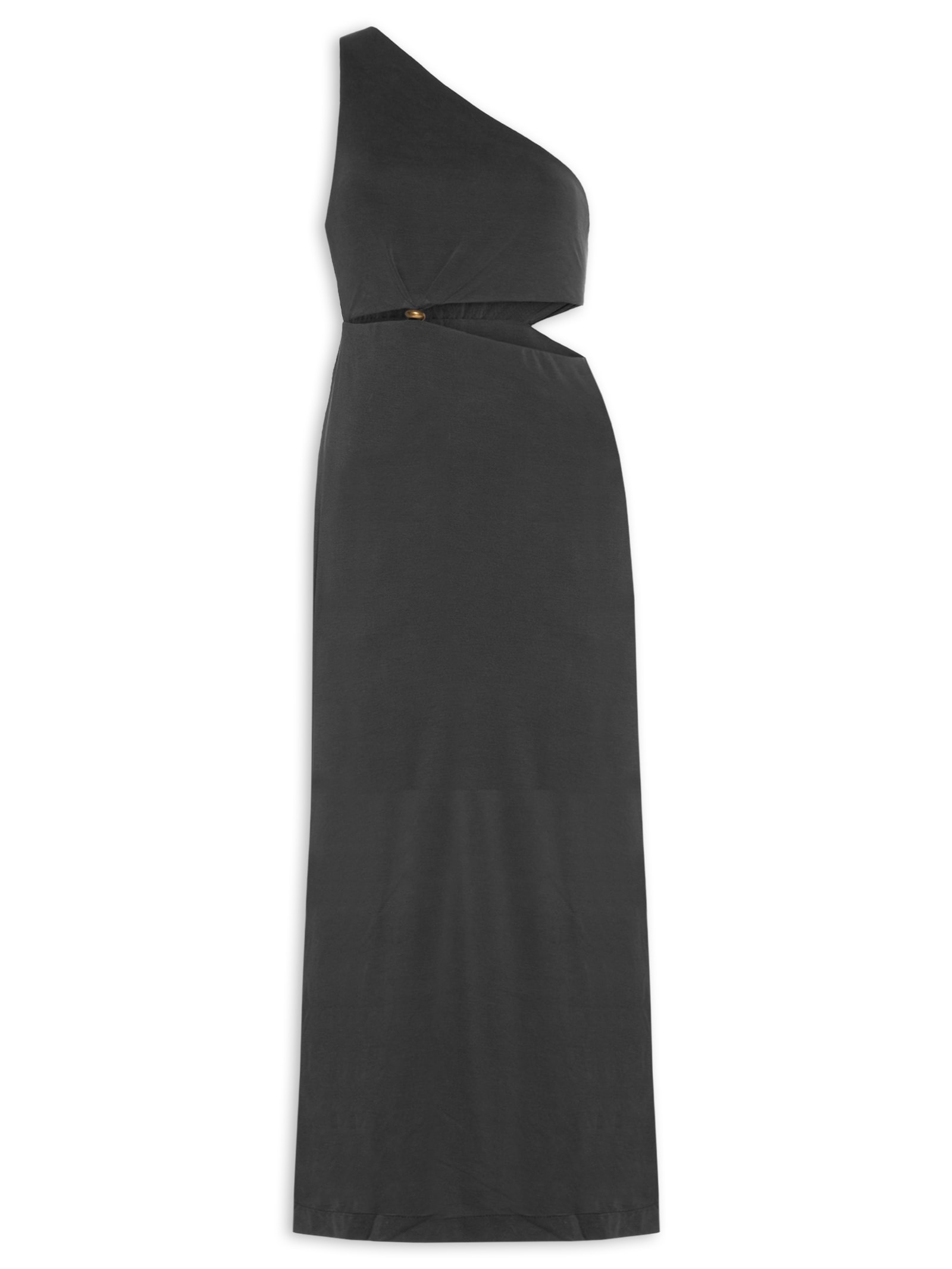 Vestido Ombro Só Metal Preto Maria Filó