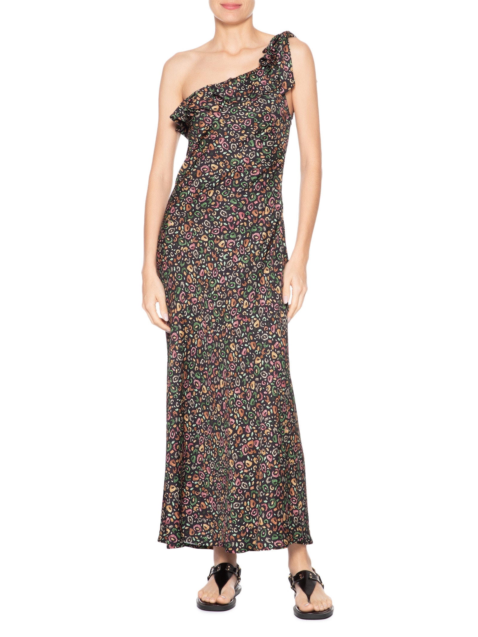 Vestido Ombro Só Onça Borogodó Preto Farm