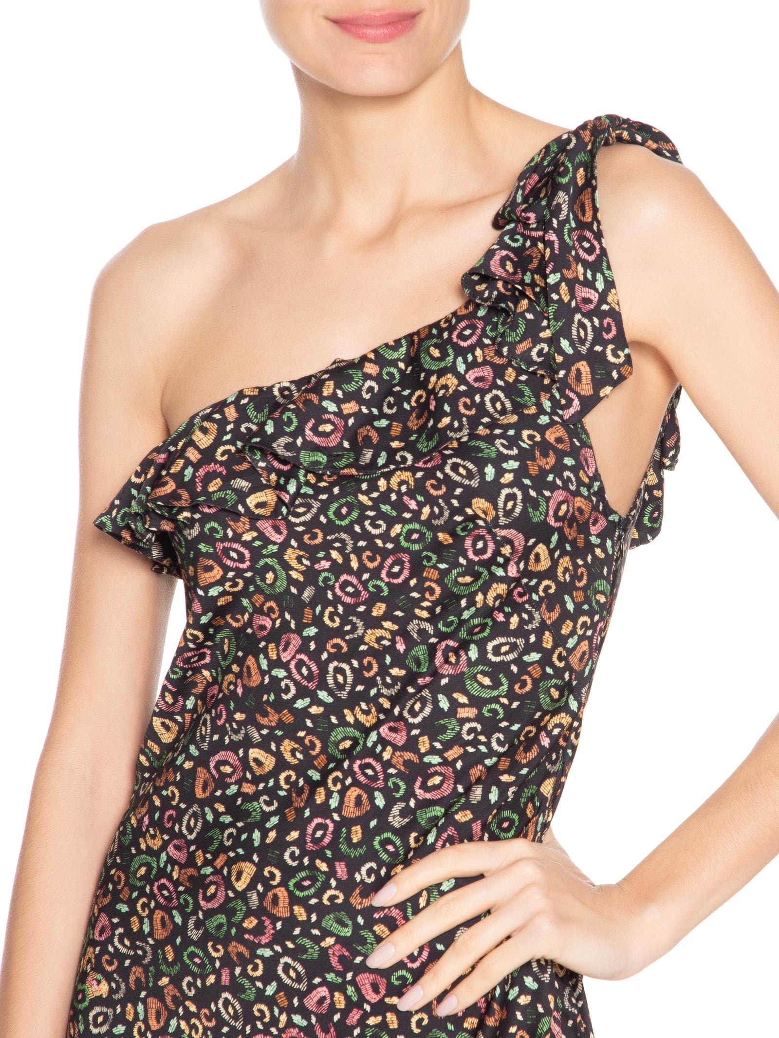 Vestido Ombro Só Onça Borogodó Preto Farm