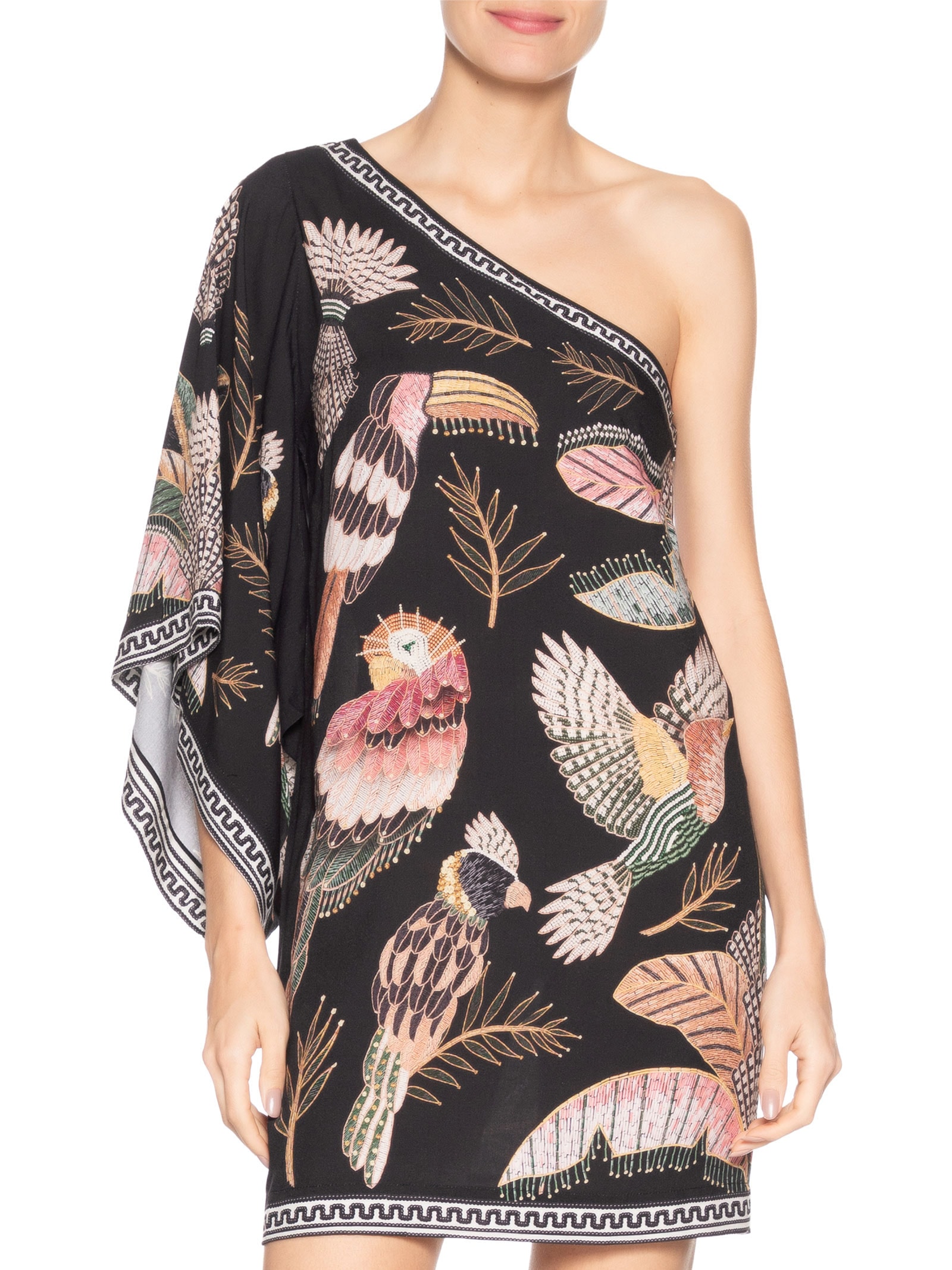 Vestido Ombro Só Recanto Dos Pássaros Preto Farm