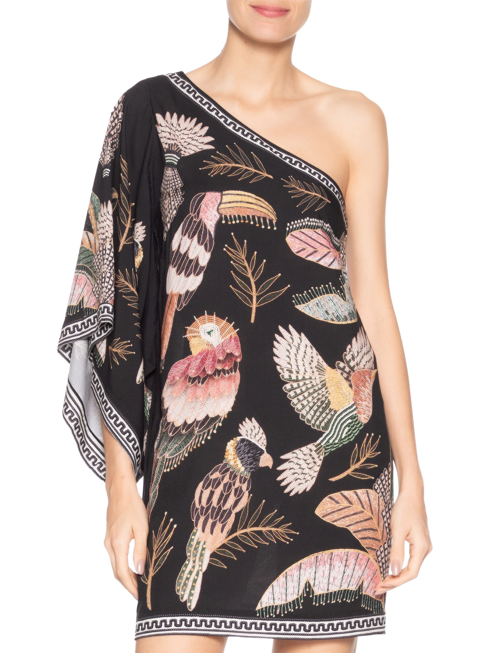 Vestido Ombro Só Recanto Dos Pássaros Preto Farm