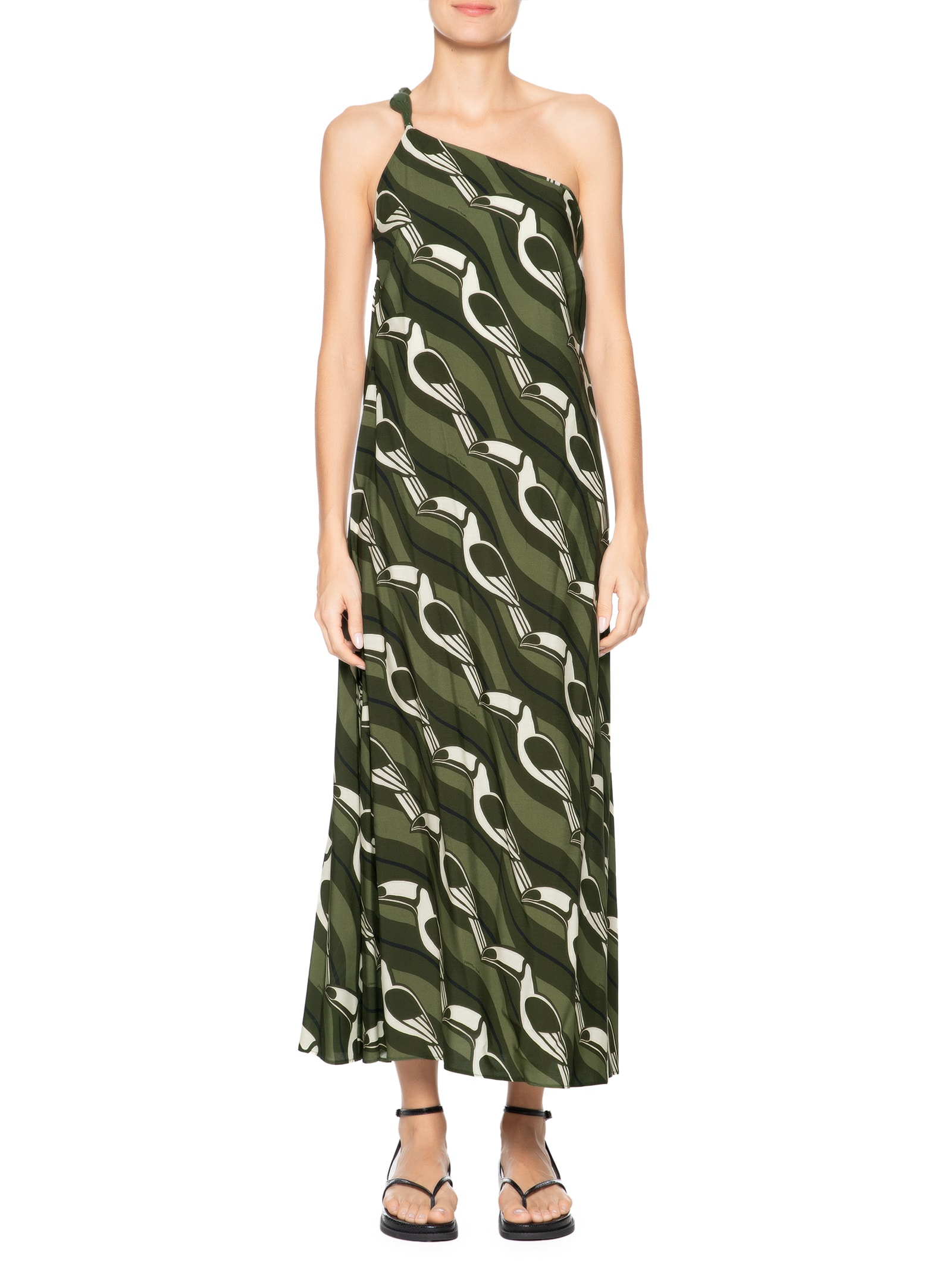 Vestido Ombro Só Tucano Gráfico Verde Farm