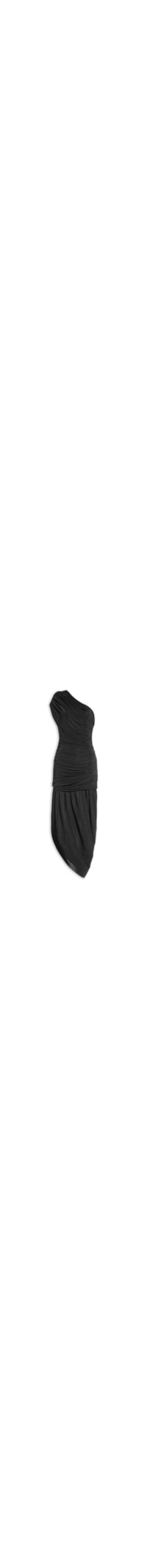 Vestido Ombro Único Com Drapeado - Preto