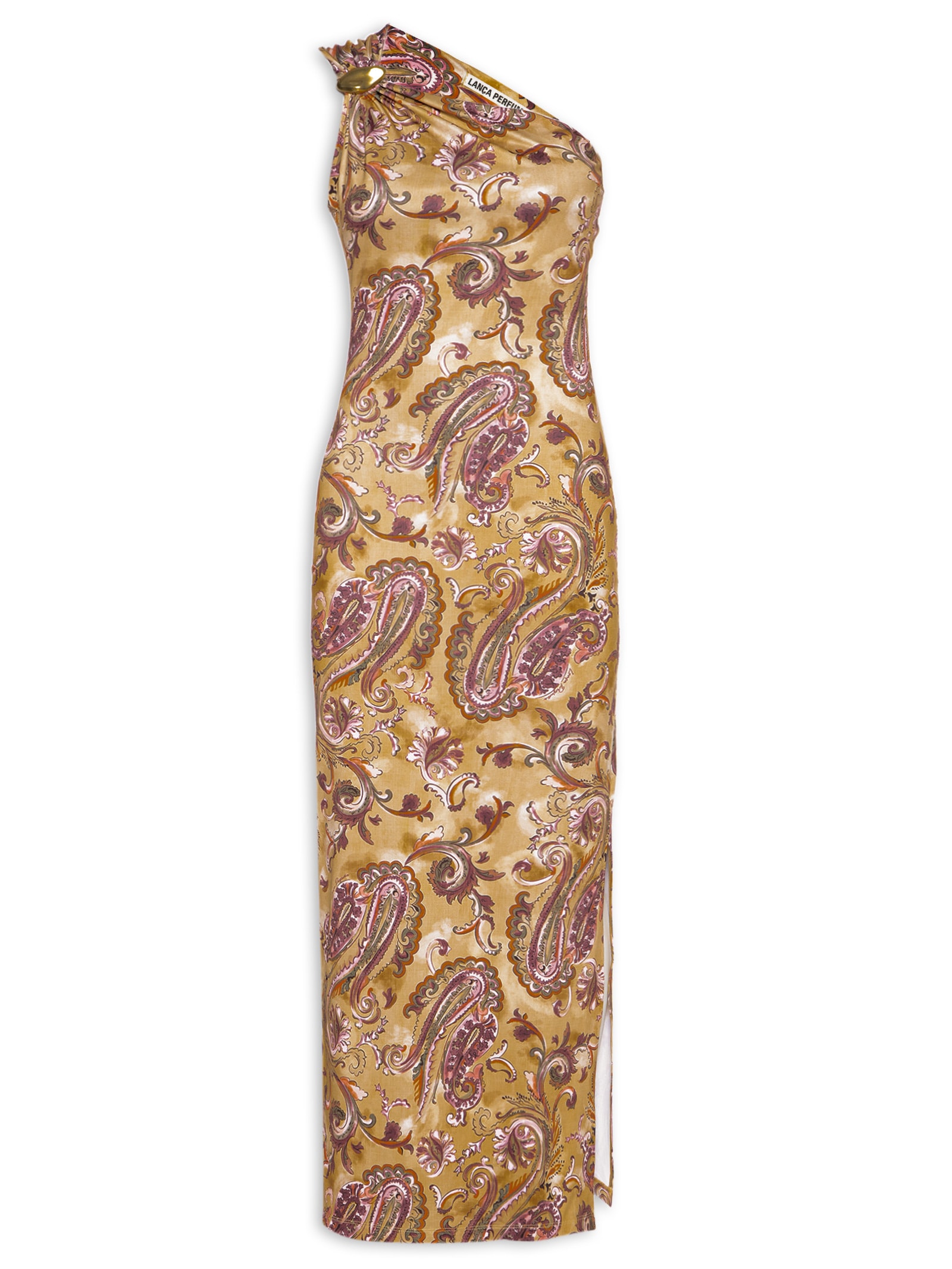Vestido Ombro Único Estampado – Rosa Lança Perfume