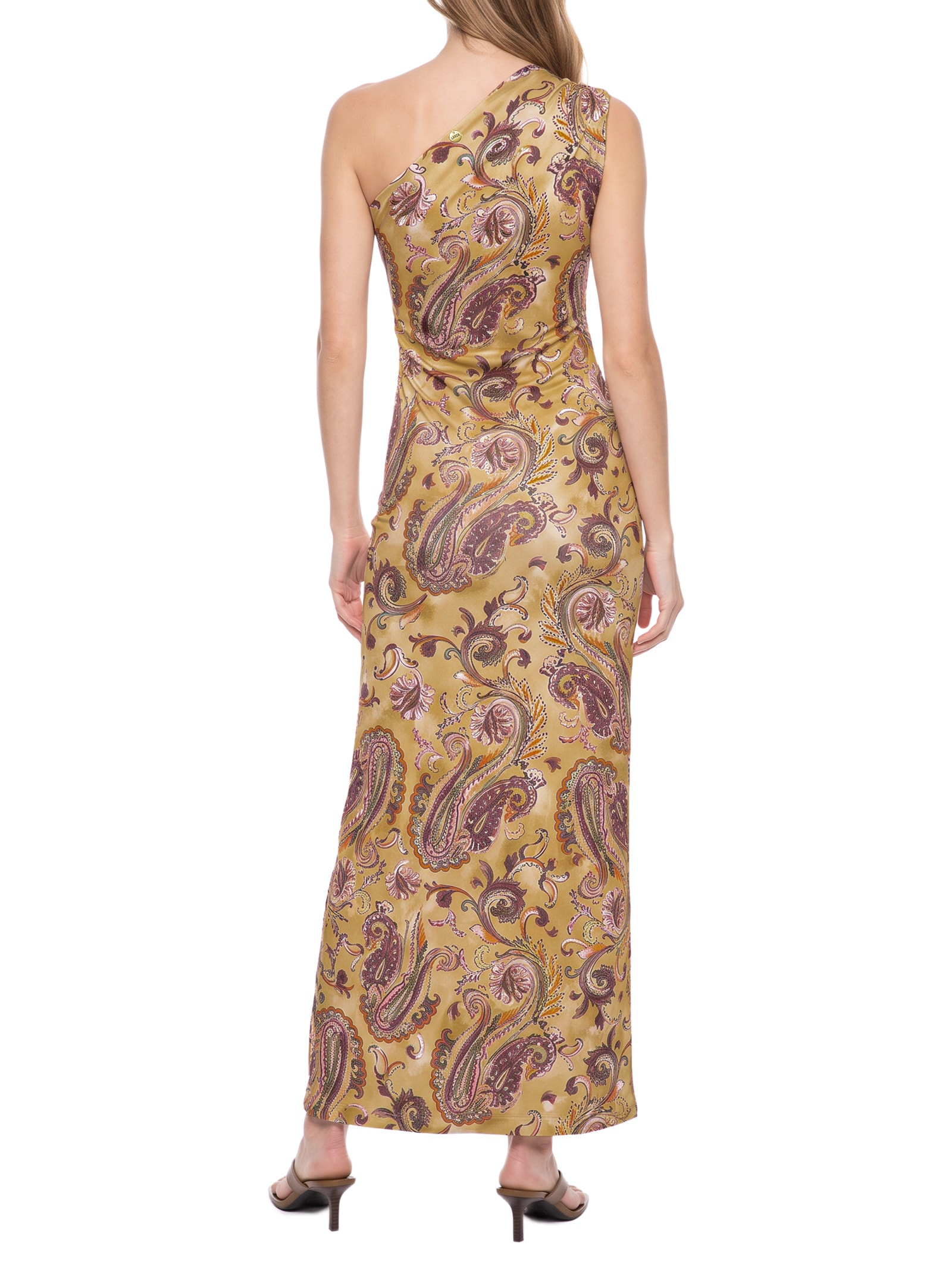 Vestido Ombro Único Estampado – Rosa Lança Perfume