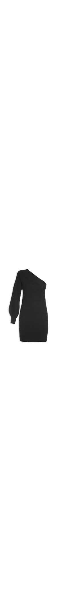 Vestido Ombro Único Tricot - Preto
