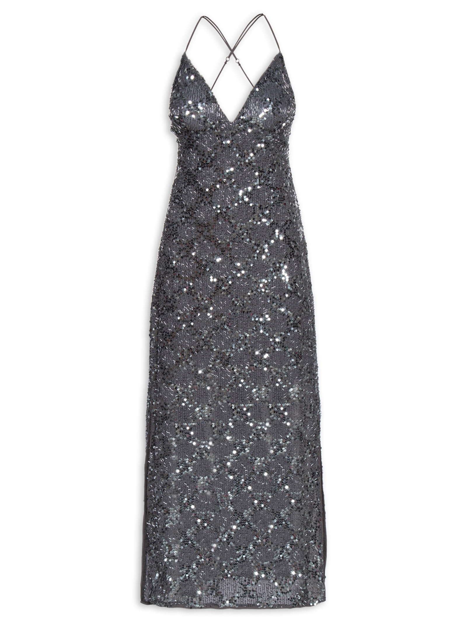 Vestido Paetê Cinza Colcci