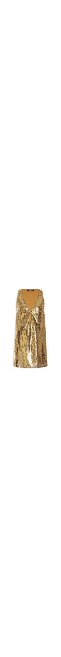 Vestido Paetê com Bordado Manual Dourado