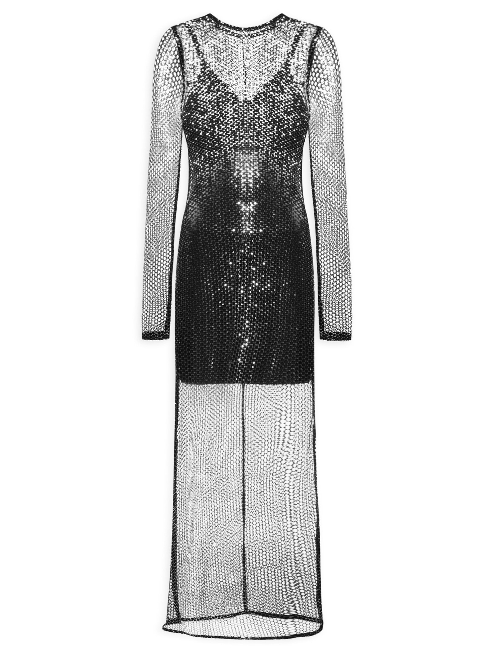 Vestido Paetê Preto  Colcci