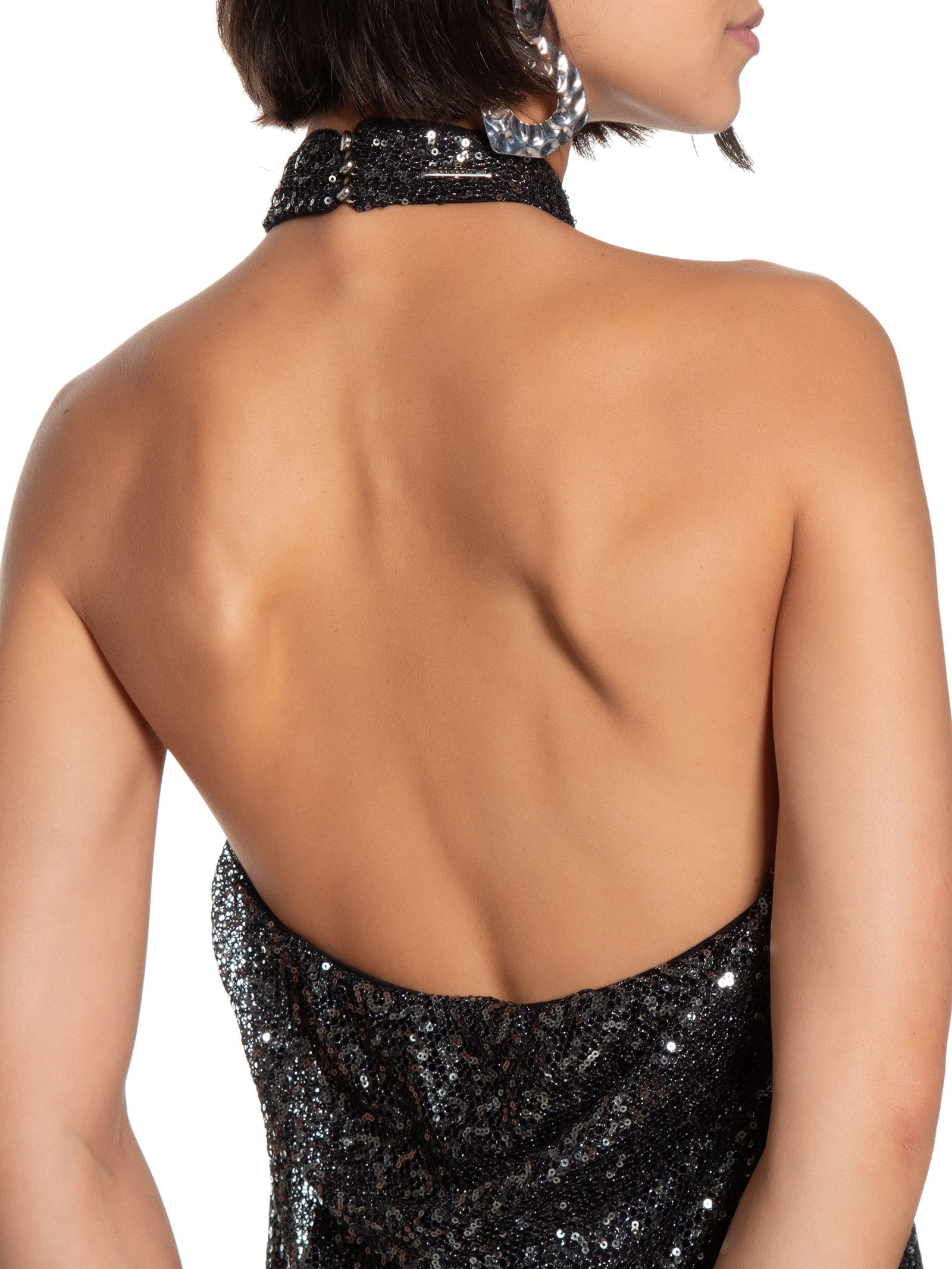 Vestido Paetê Preto Colcci