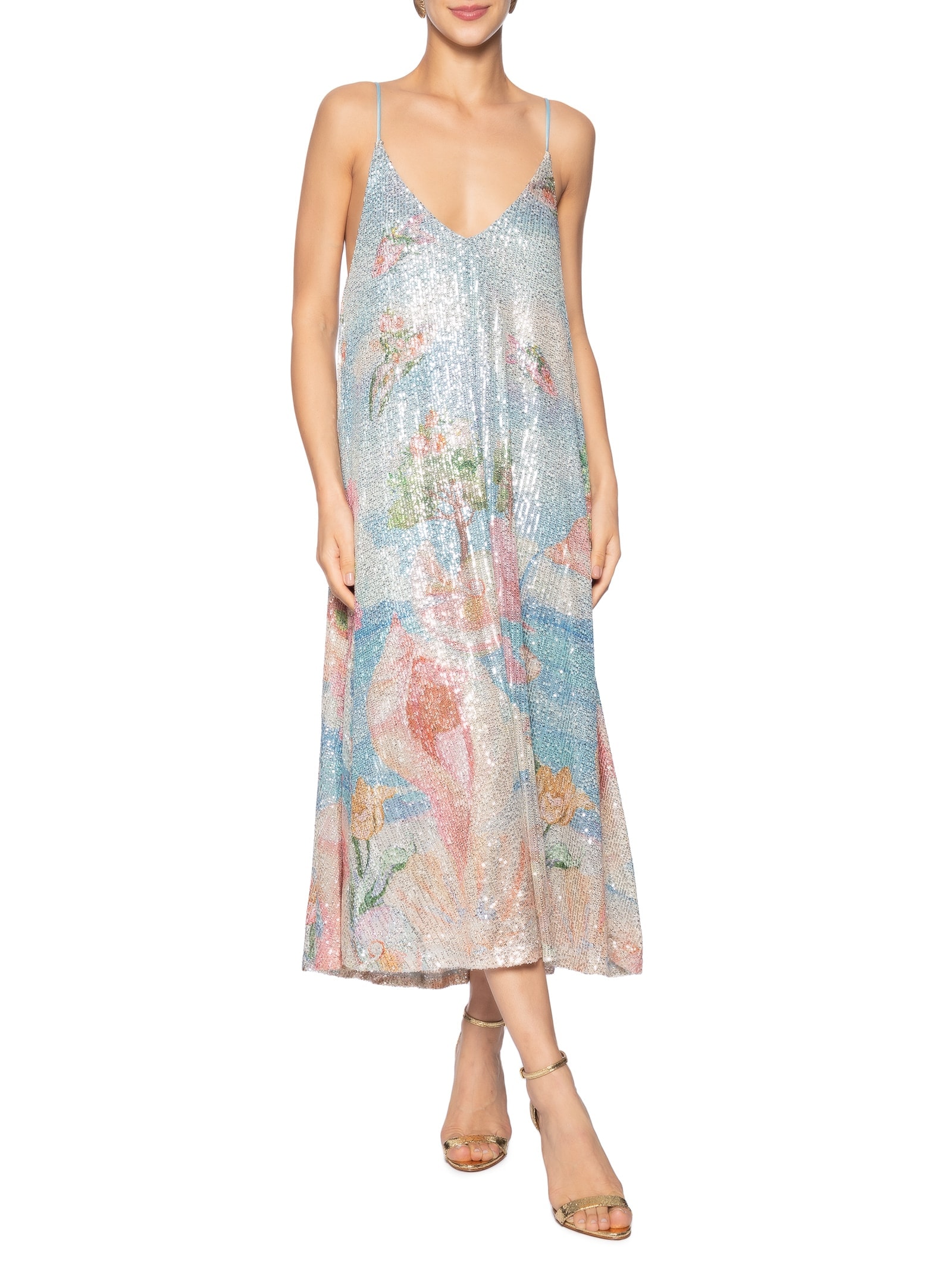 Vestido Paetê Vênus Import Azul Farm