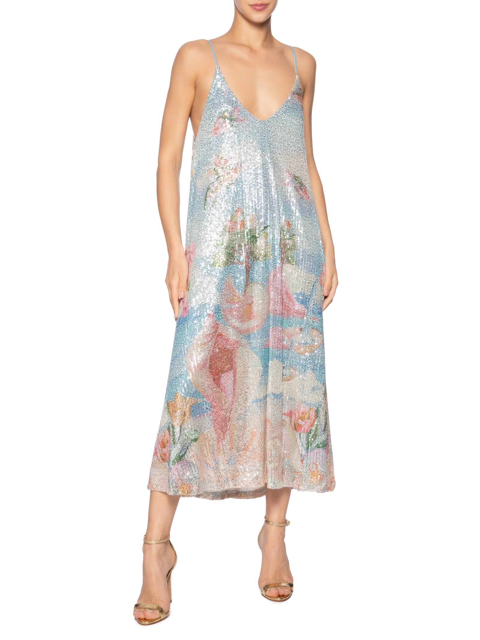 Vestido Paetê Vênus Import Azul Farm