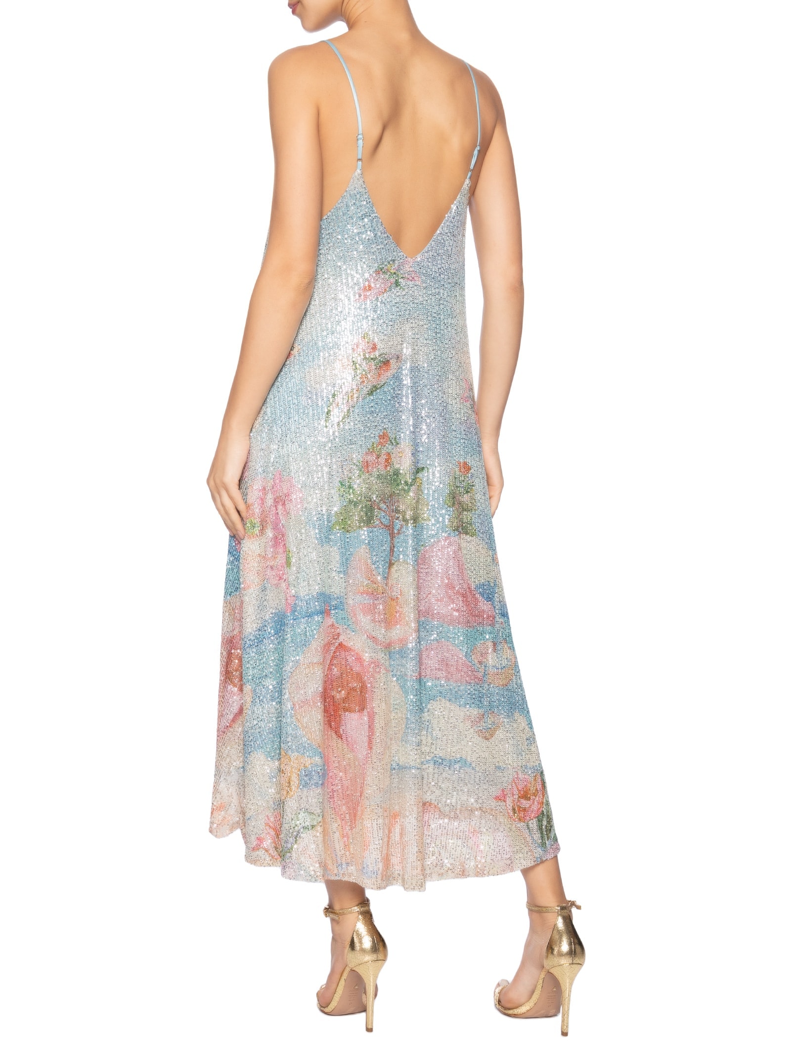 Vestido Paetê Vênus Import Azul Farm