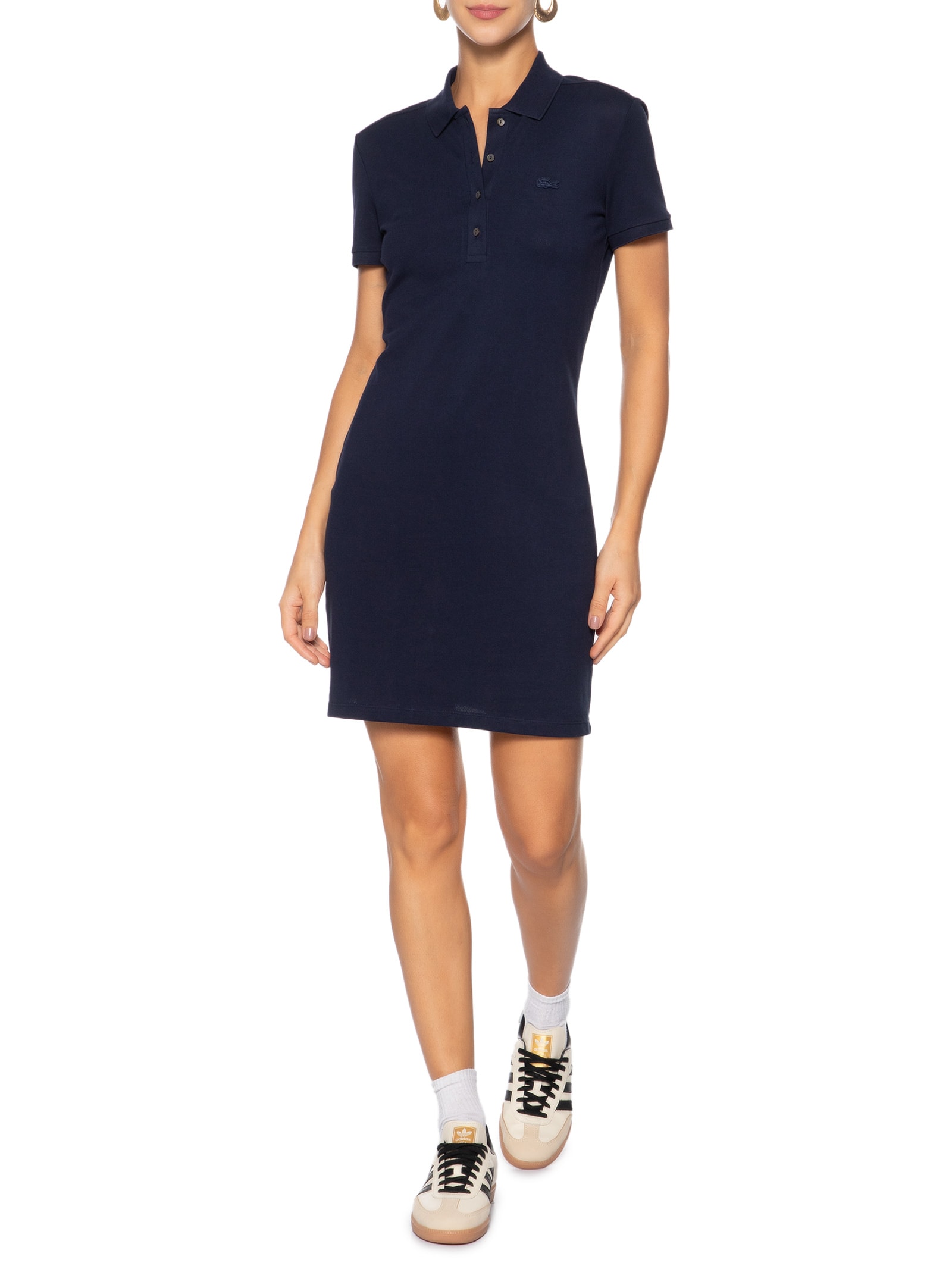Vestido Piquet Azul Lacoste