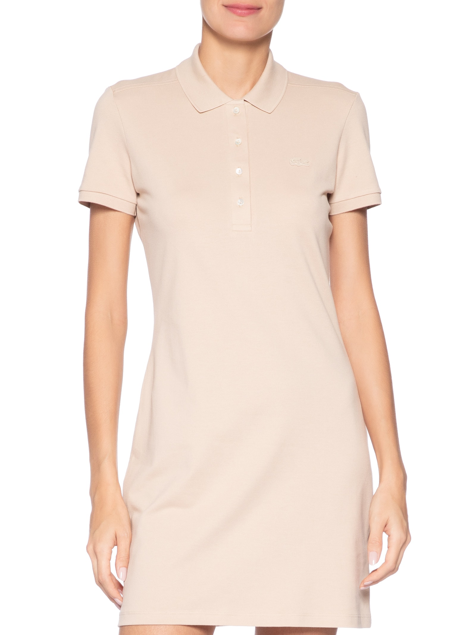 Vestido Piquet Bege Lacoste