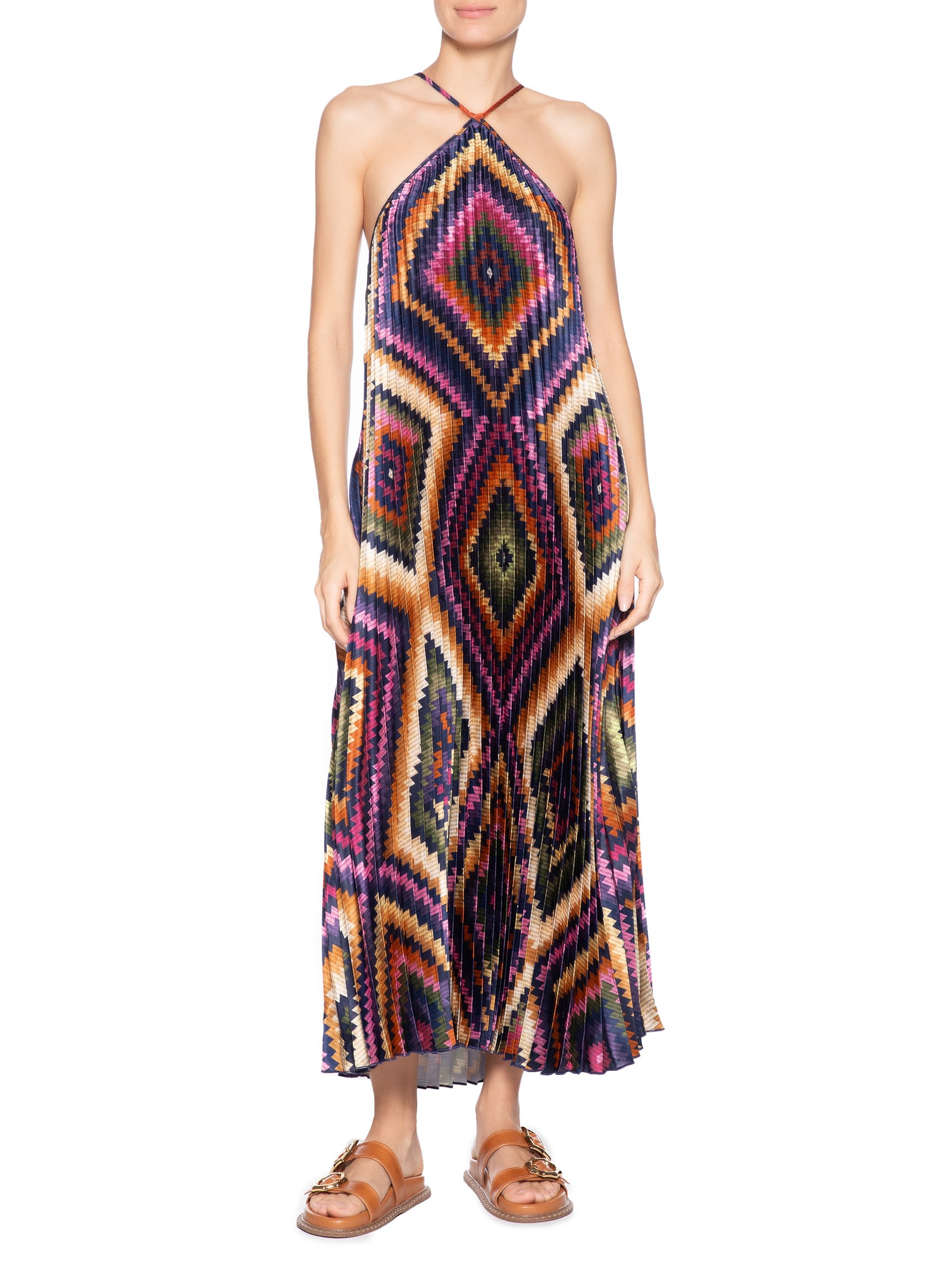 Vestido Plissado Pretti Rosa Farm