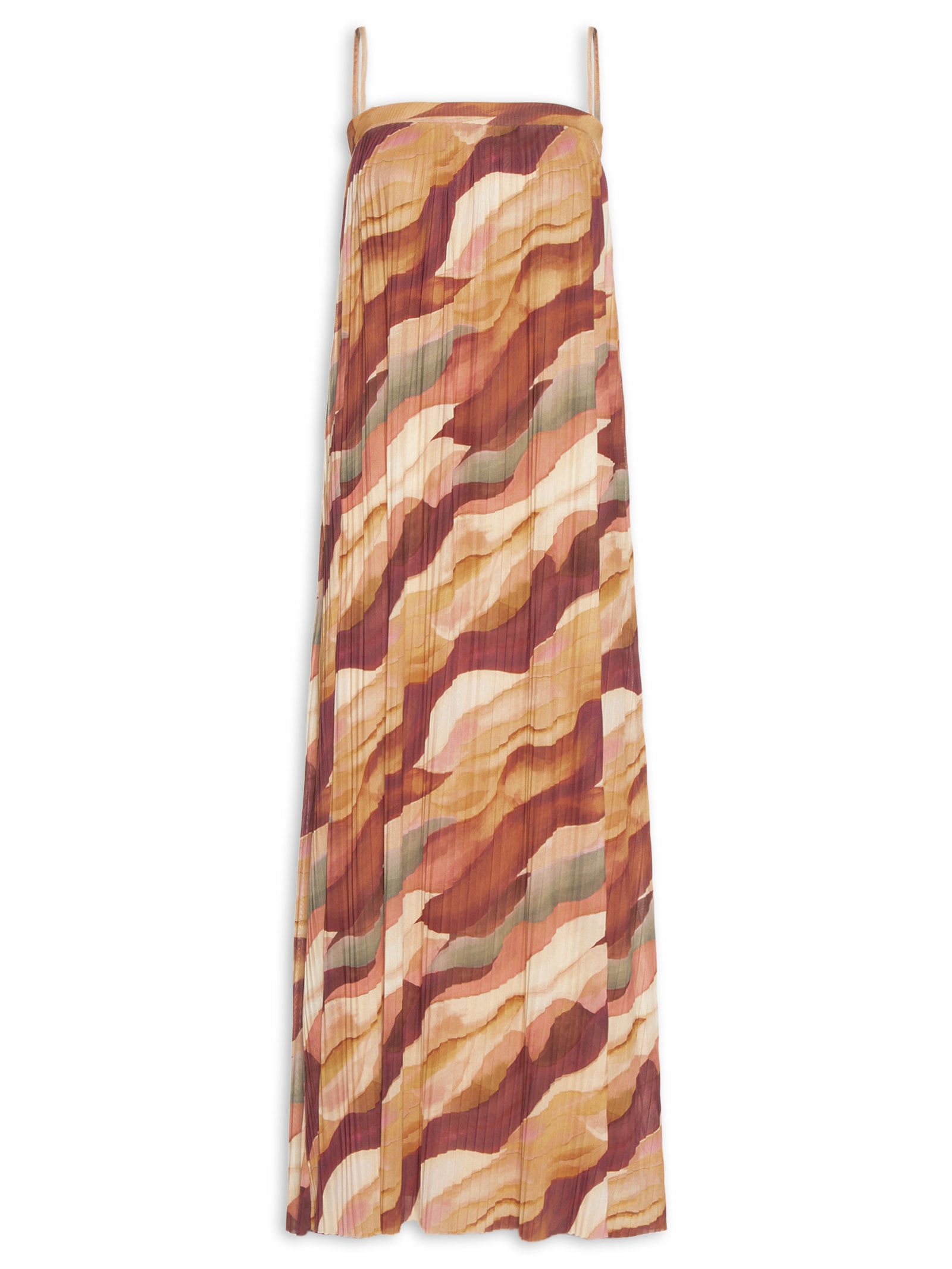 Vestido Plissado Tule Estampa Dunas Rosa Dress To