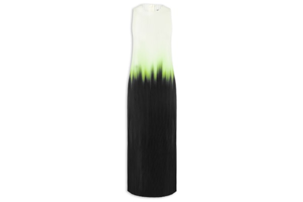 Vestido Plisse Blurred Neon - Preto