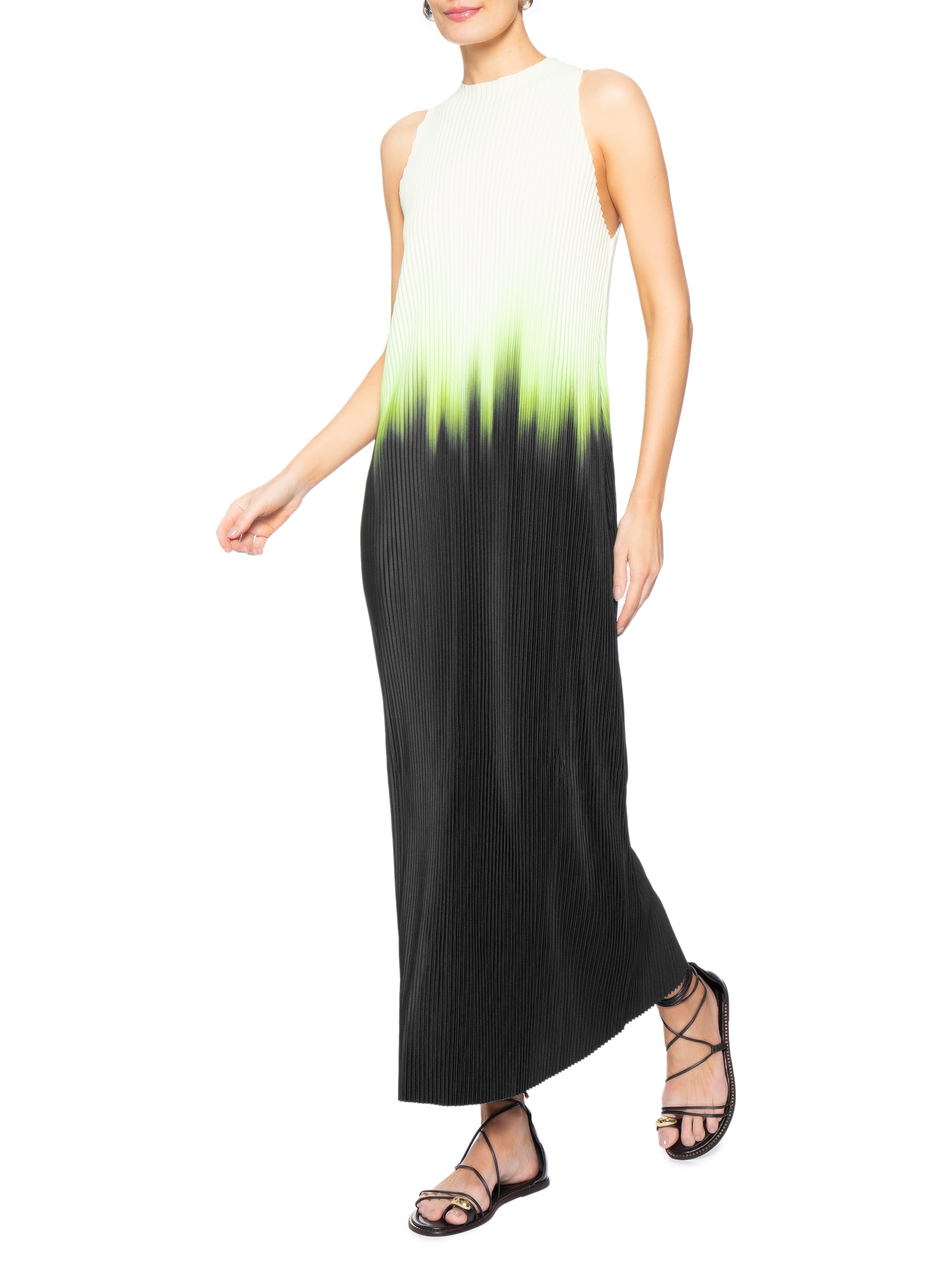 Vestido Plisse Blurred Neon Preto Osklen