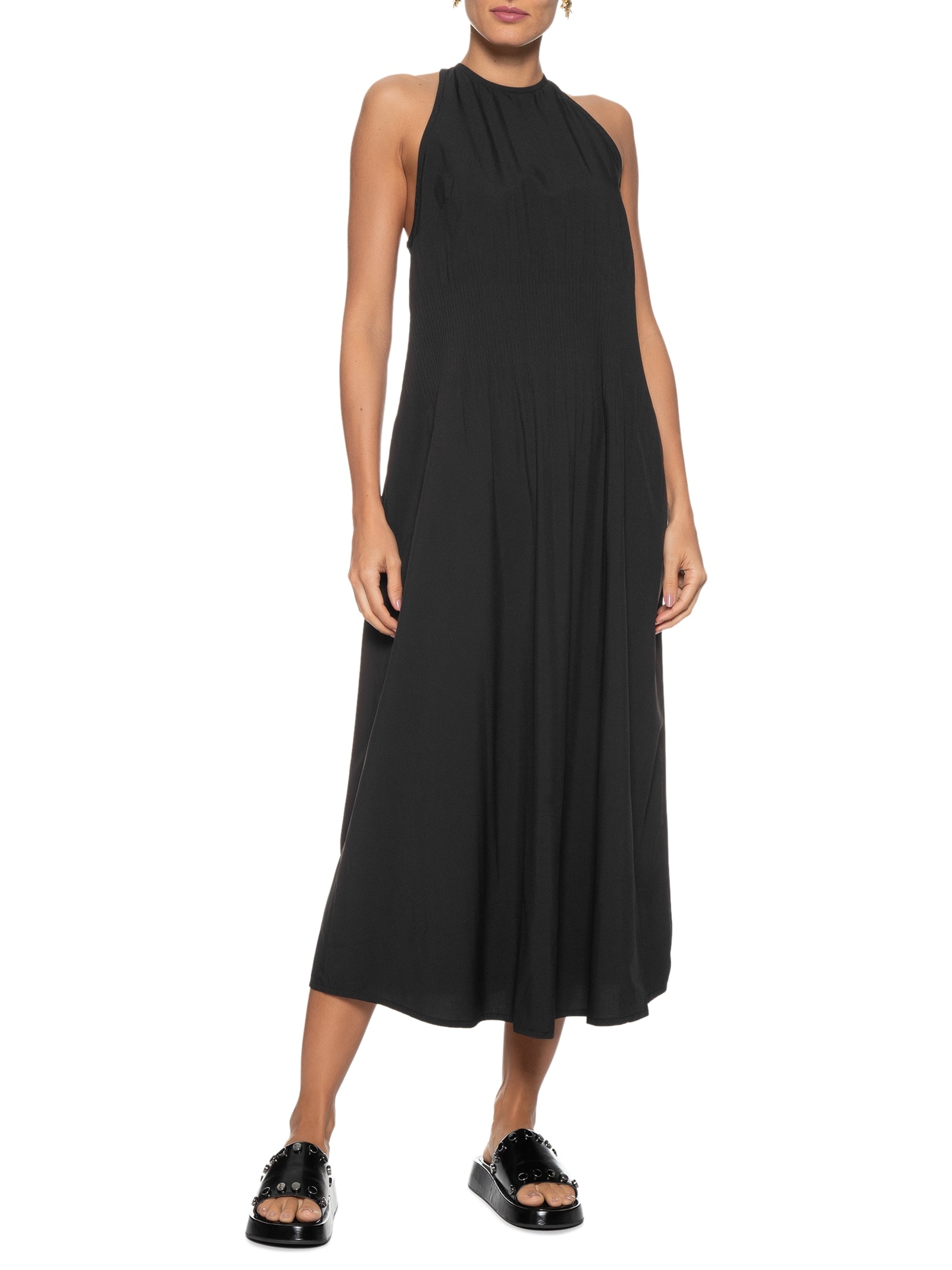 Vestido Plisse Nadador Preto Osklen