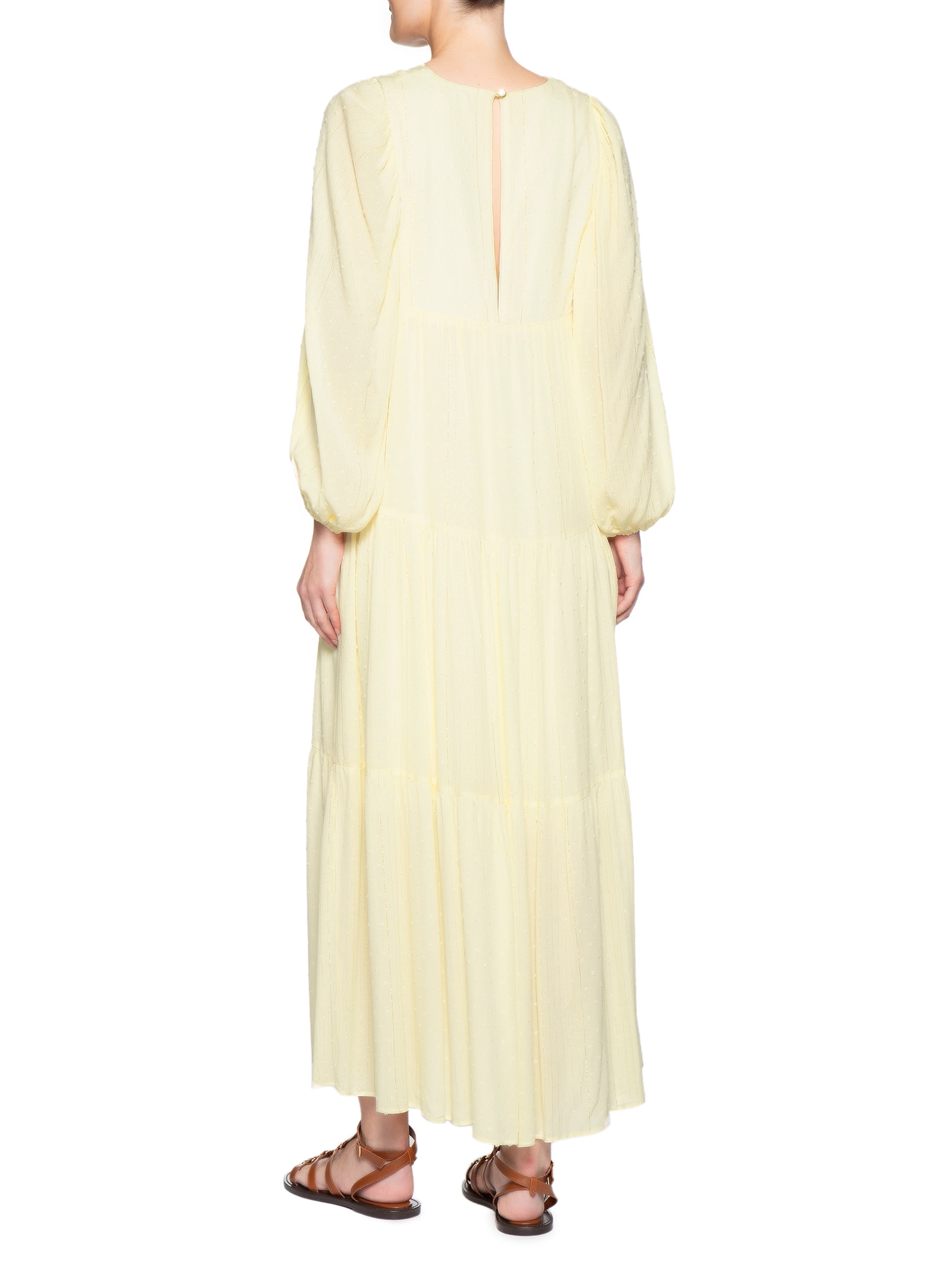Vestido Poá Lurex Amarelo Dress To