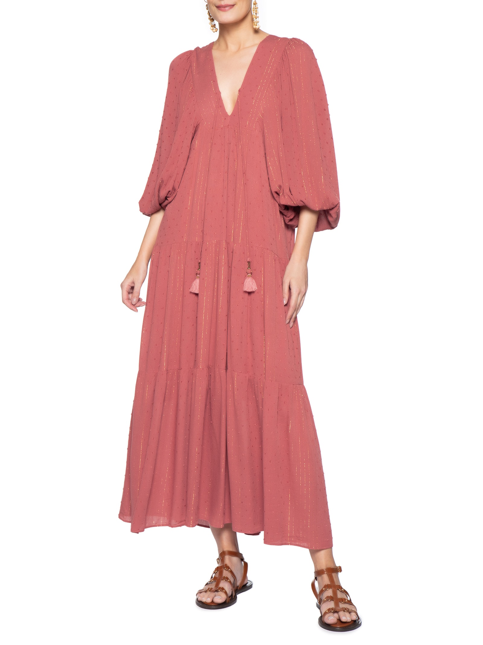 Vestido Poá Lurex Rosa Dress To