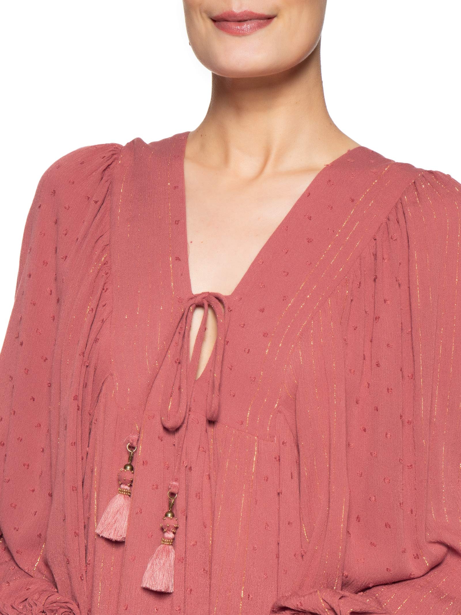 Vestido Poá Lurex Rosa Dress To
