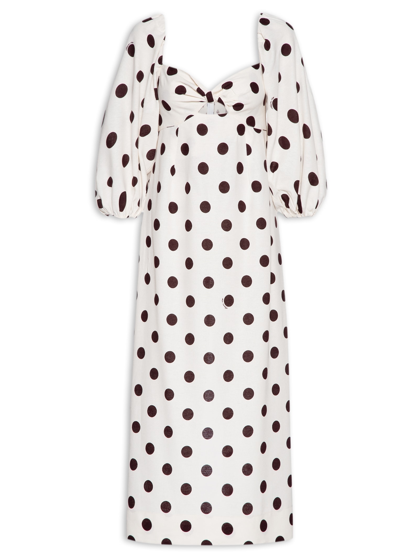 Vestido Poá Off White Farm