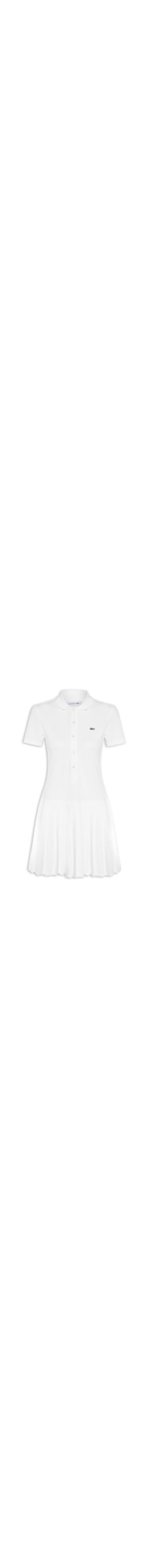 Vestido Polo Plissado Em Piqué Stretch - Branco
