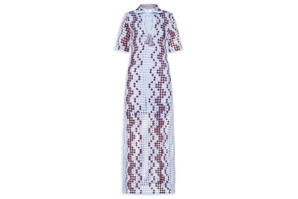 Vestido Polo Tricot Listra Ondas - Azul