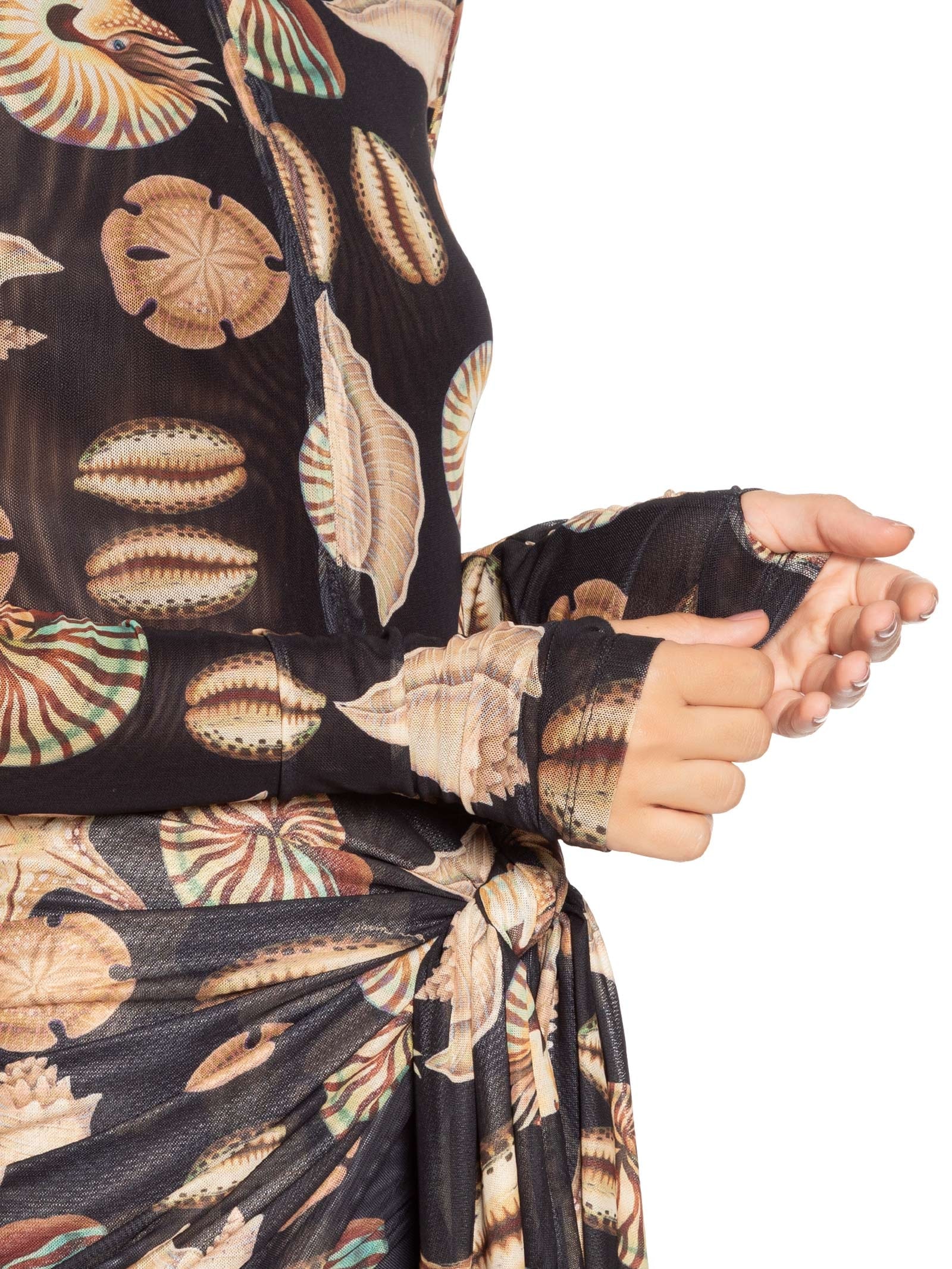 Vestido Polo Tule Conchas Preto Farm Praia