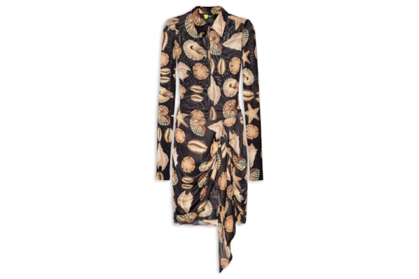 Vestido Polo Tule Conchas - Preto