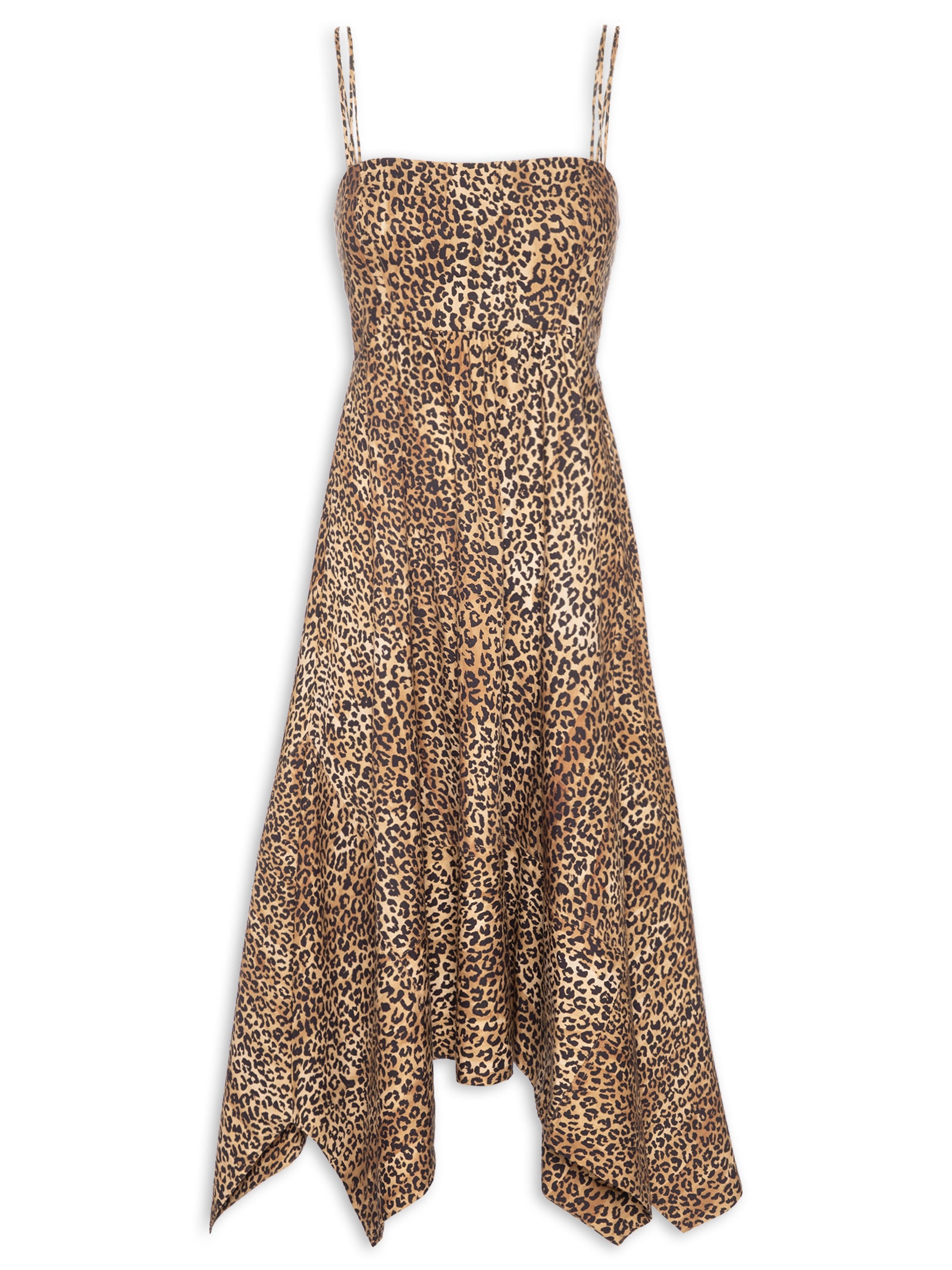 Vestido Pontas Onça Manchas Marrom Animale