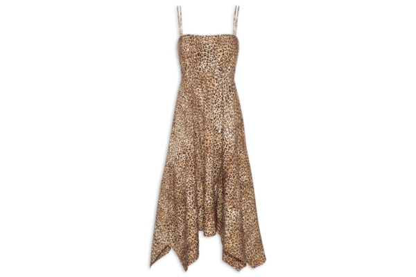 Vestido Pontas Onça Manchas - Marrom