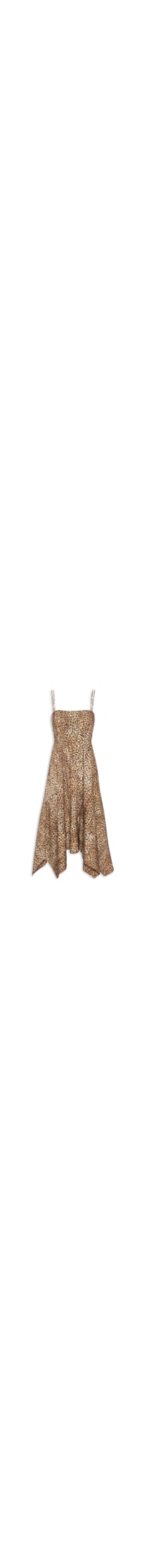 Vestido Pontas Onça Manchas - Marrom