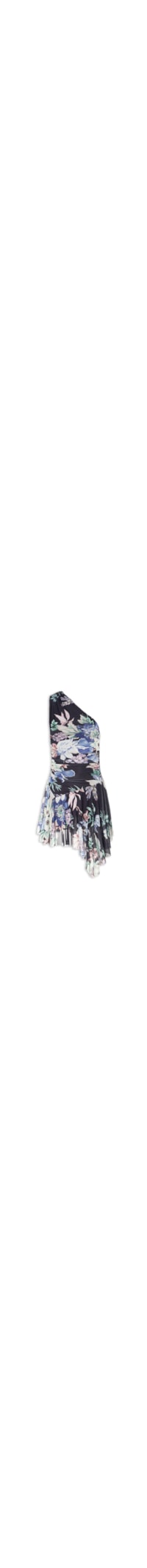 Vestido Pontas Tule Floral Leni - Preto