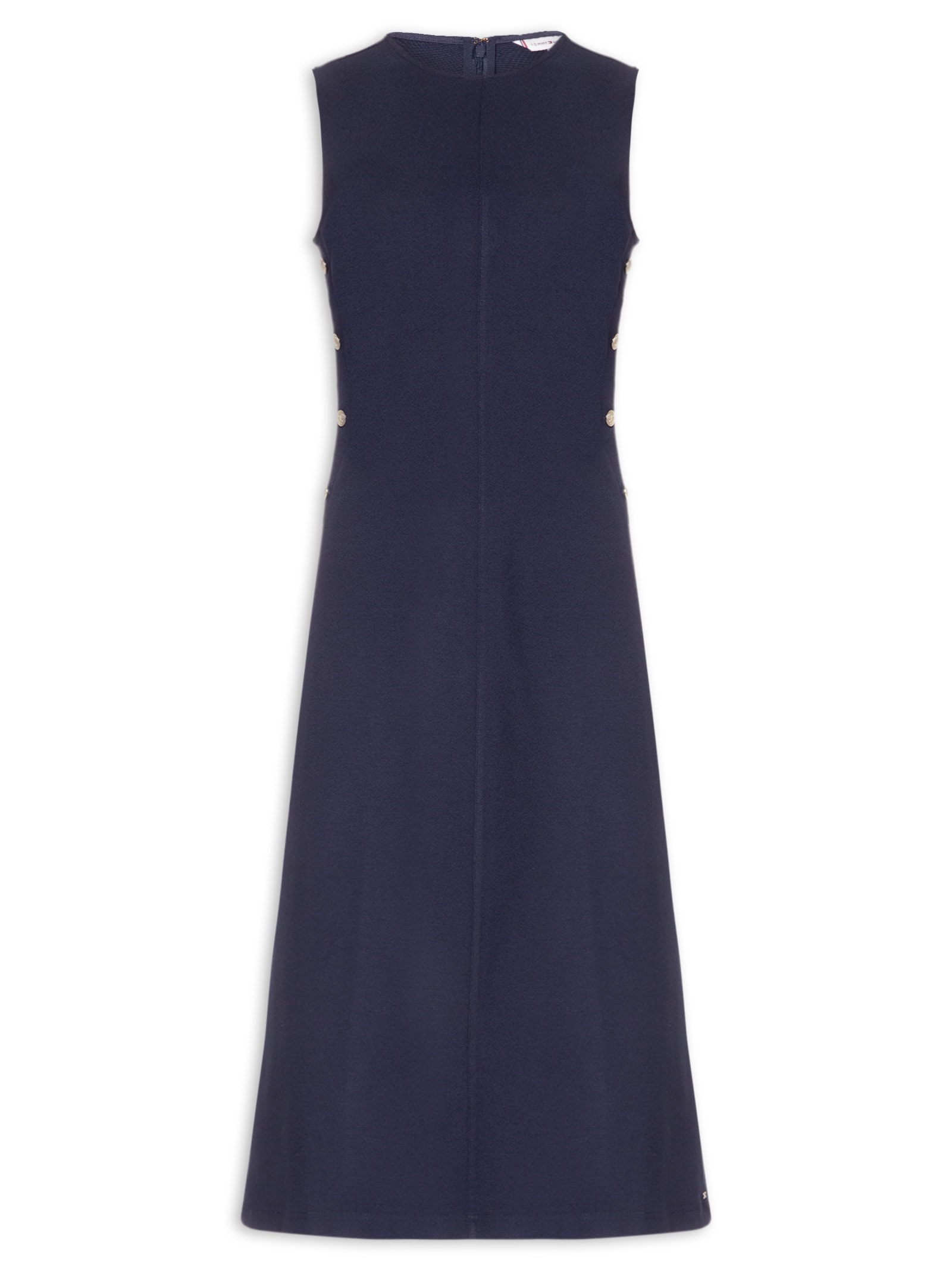 Vestido Ponte A-Line Midi SL Azul Tommy Hilfiger