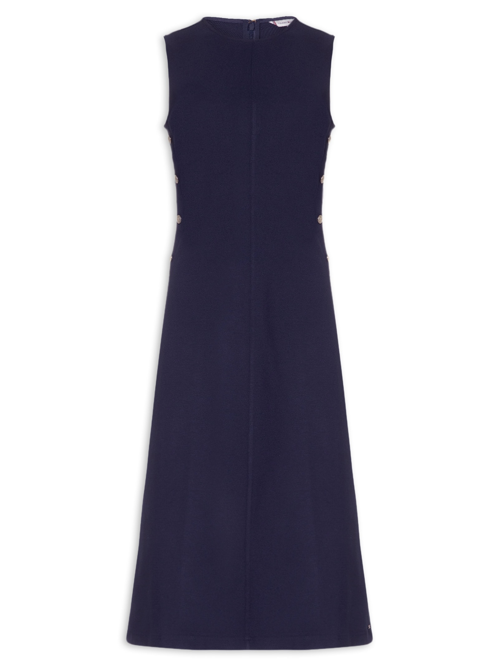 Vestido Ponte A-Line Midi SL Azul Tommy Hilfiger