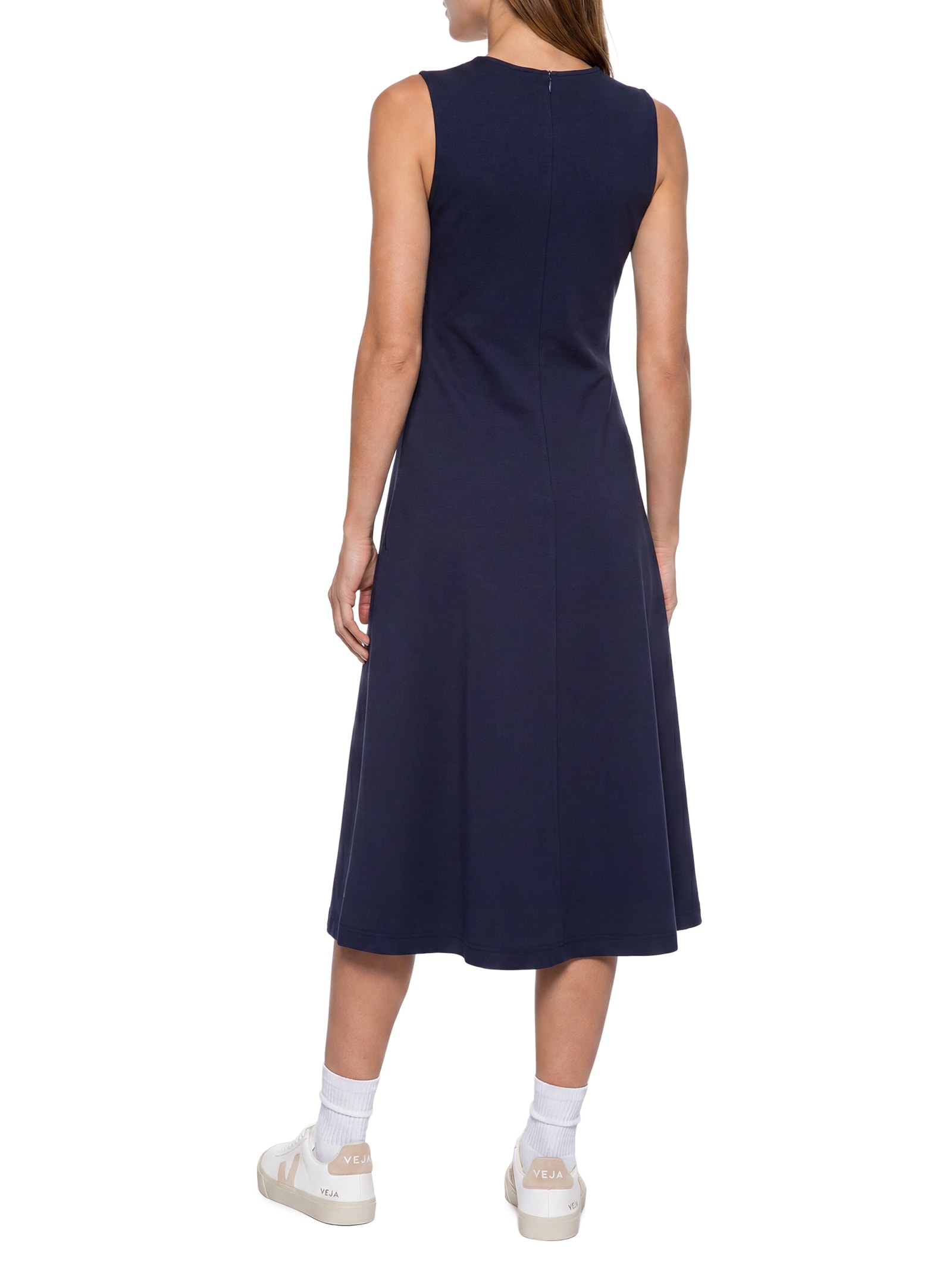 Vestido Ponte A-Line Midi SL Azul Tommy Hilfiger