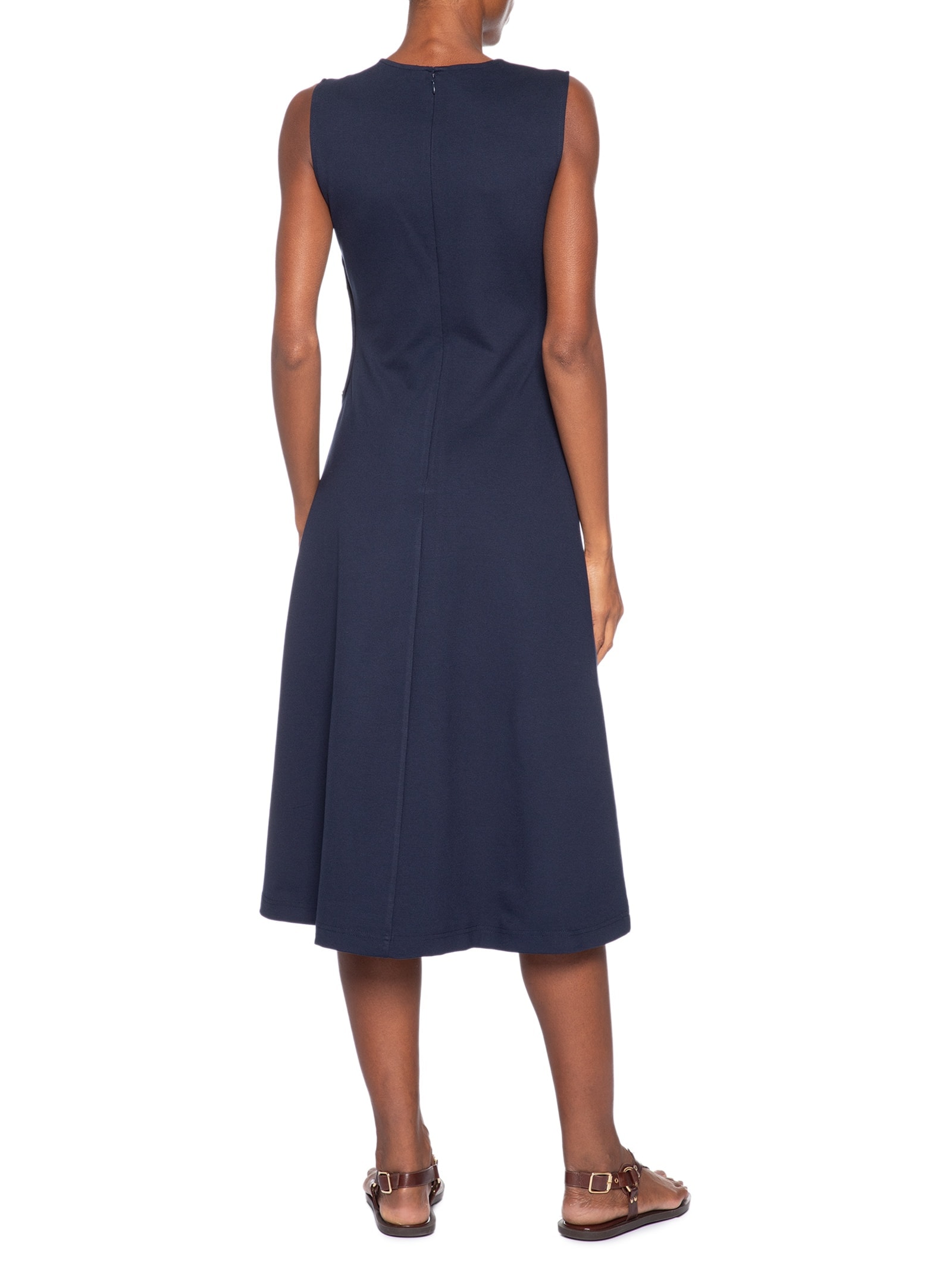 Vestido Ponte A-Line Midi SL Azul Tommy Hilfiger