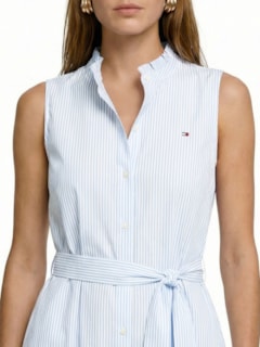 Vestido Poplin Frill - Azul by TOMMY HILFIGER
