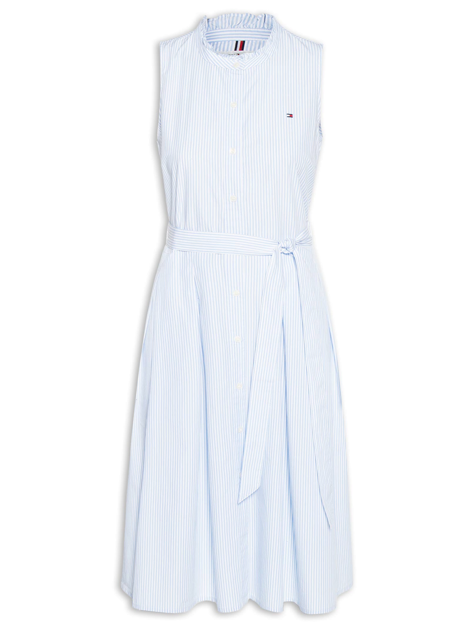 Vestido Poplin Frill Azul Tommy Hilfiger