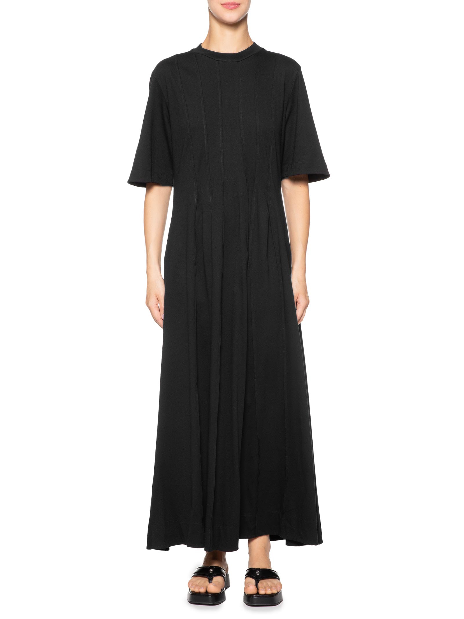 Vestido Pregas T-Shirt Preto Farm