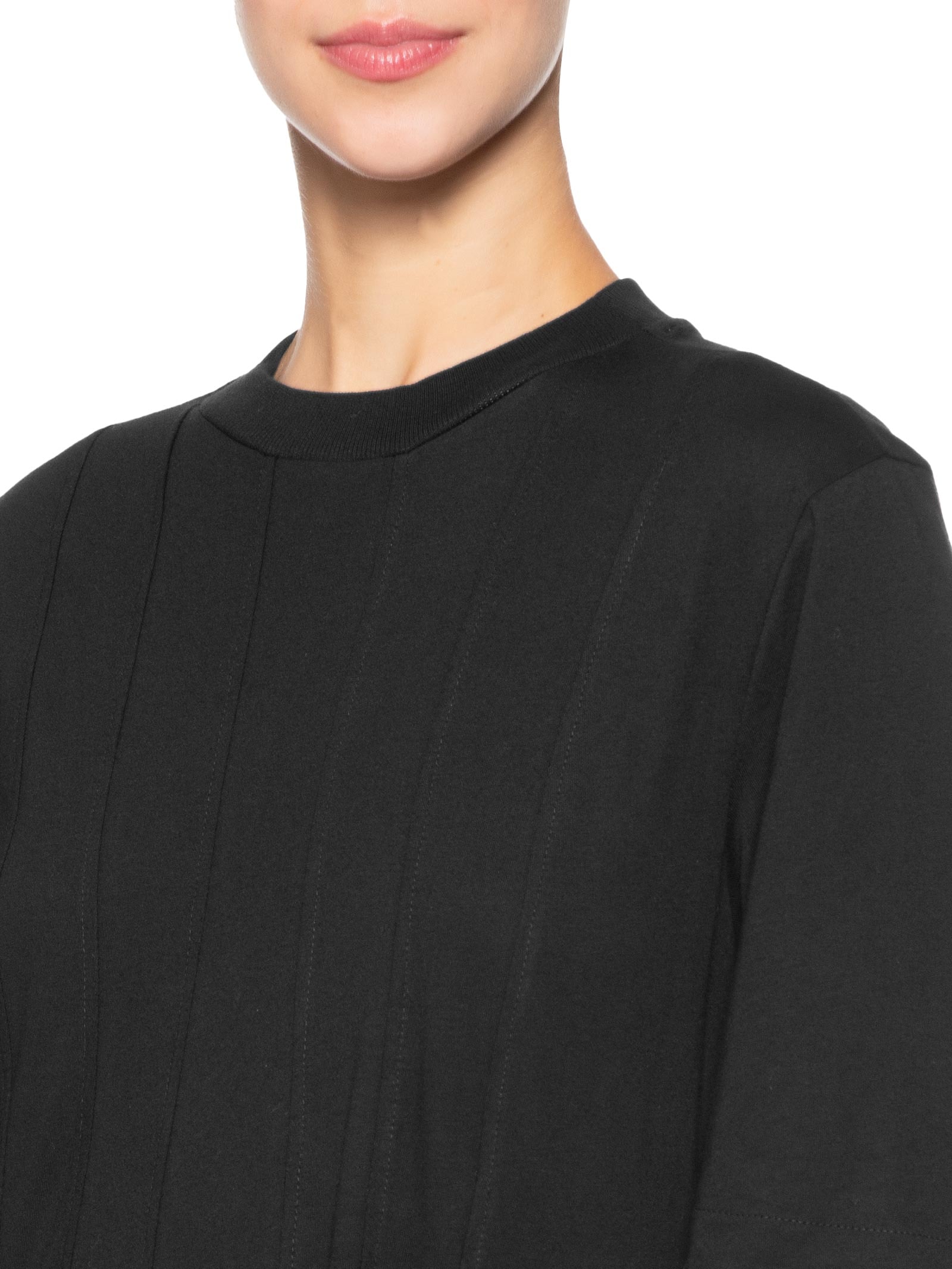 Vestido Pregas T-Shirt Preto Farm