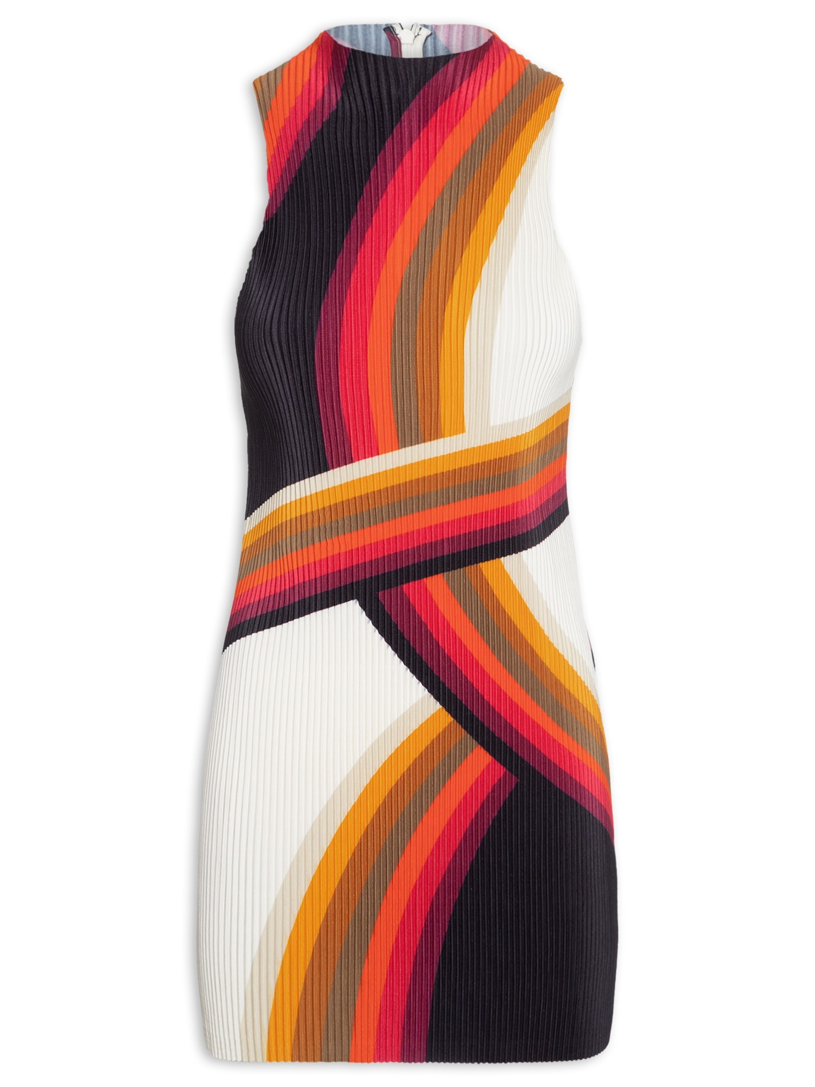 Vestido Raglan Curto Plisse Onda Branco Osklen