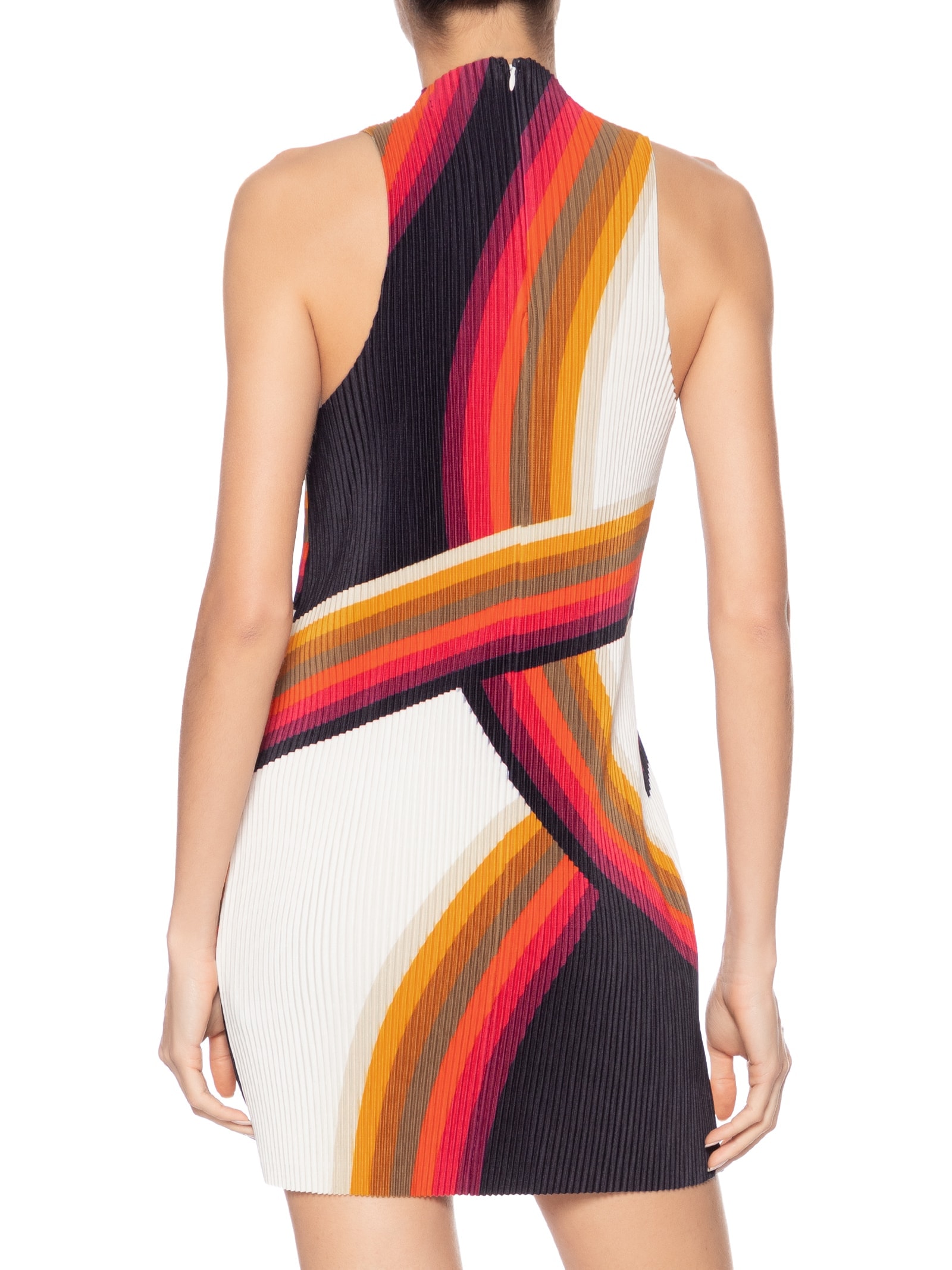 Vestido Raglan Curto Plisse Onda Branco Osklen