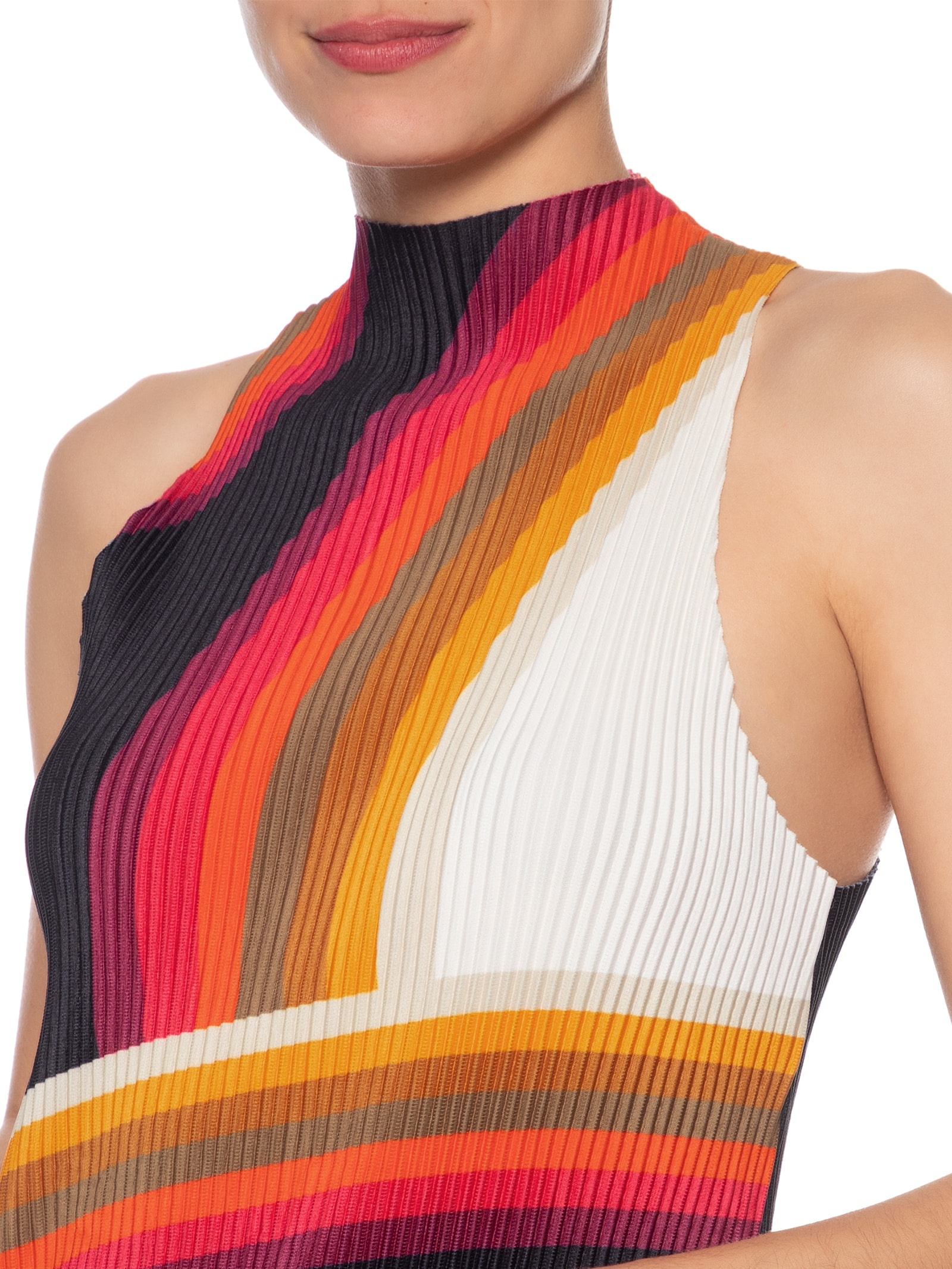 Vestido Raglan Curto Plisse Onda Branco Osklen