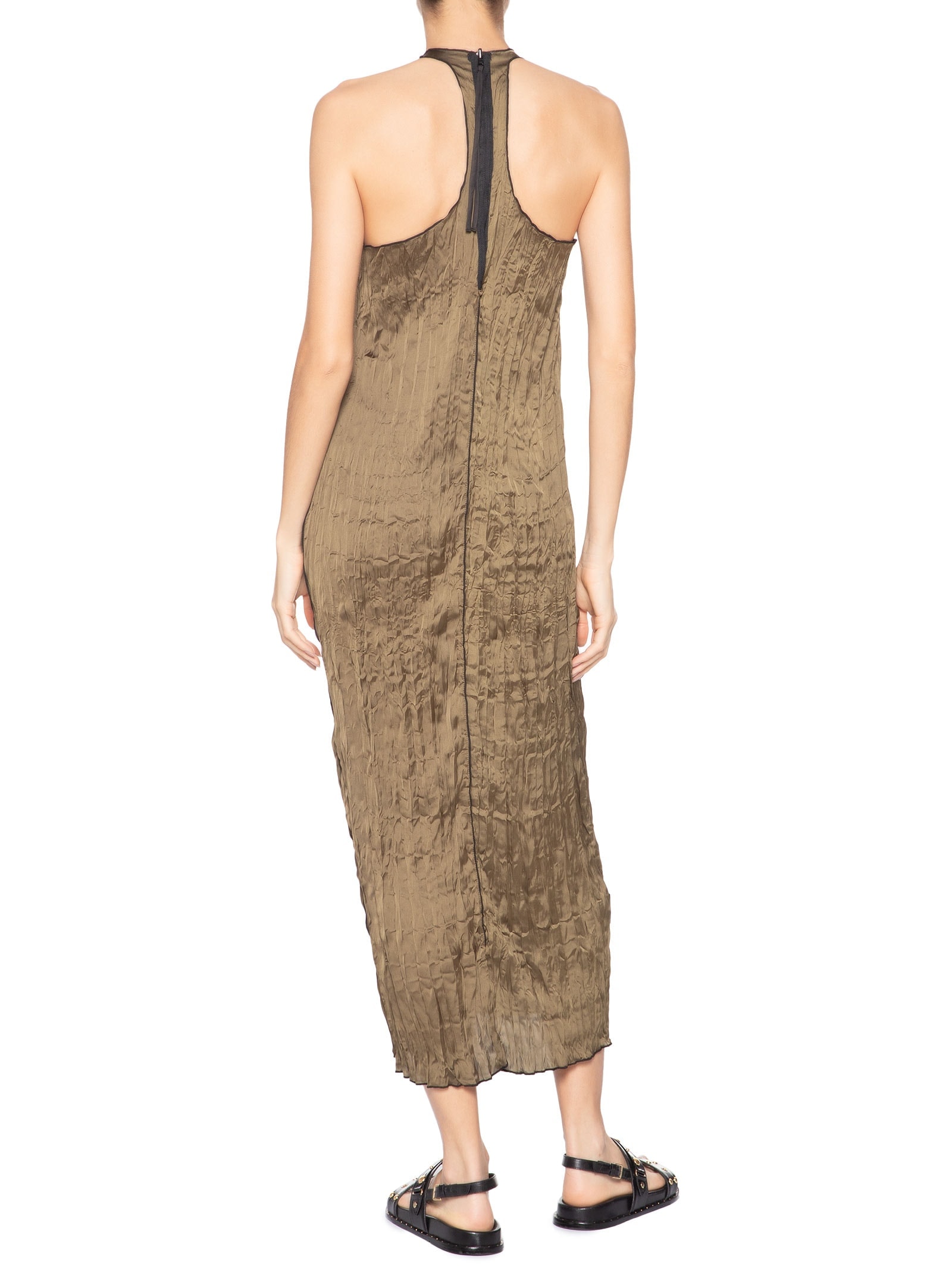 Vestido Raglan Wrinkle Satin Double Face Preto Osklen