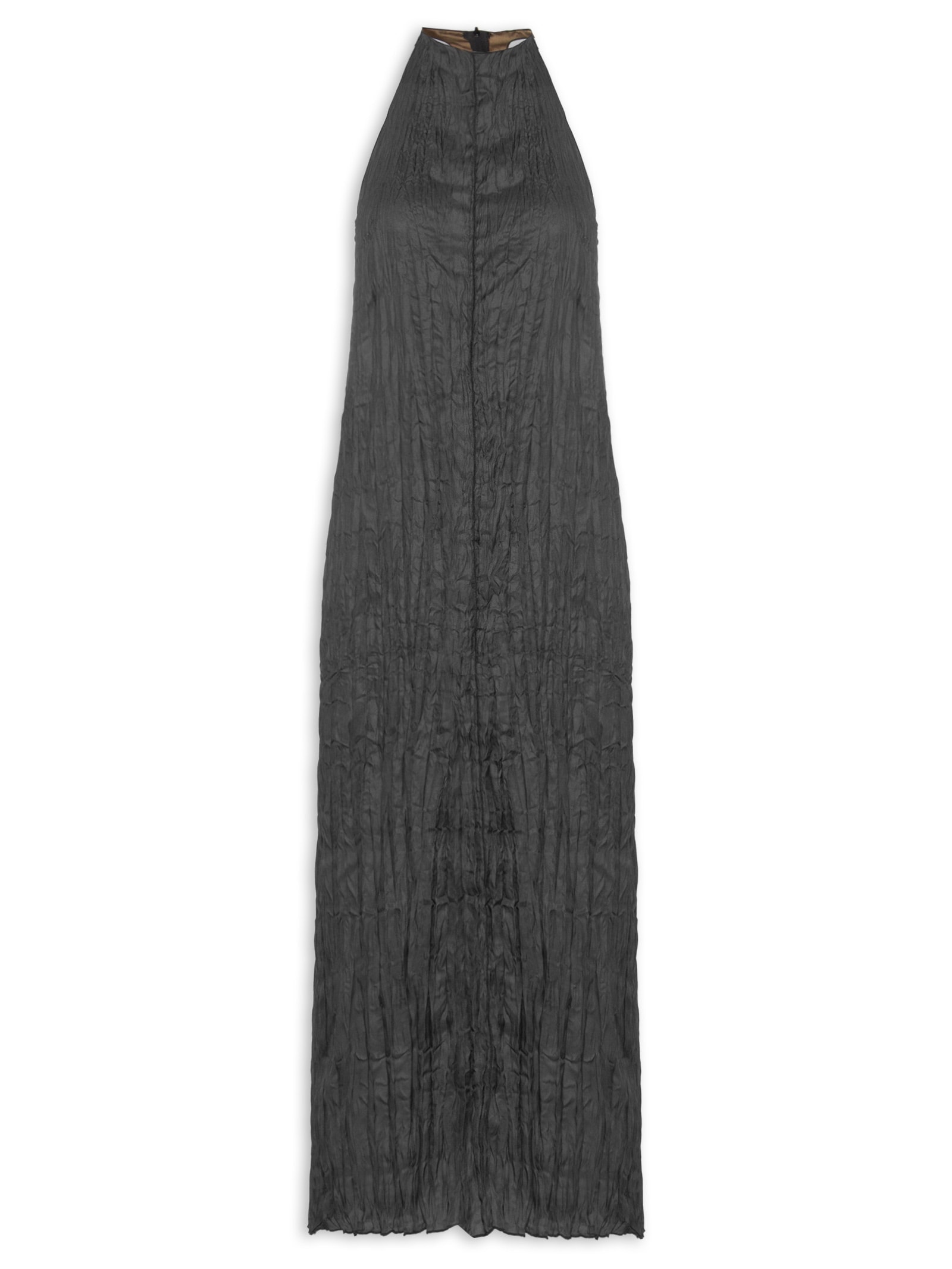 Vestido Raglan Wrinkle Satin Double Face Preto Osklen